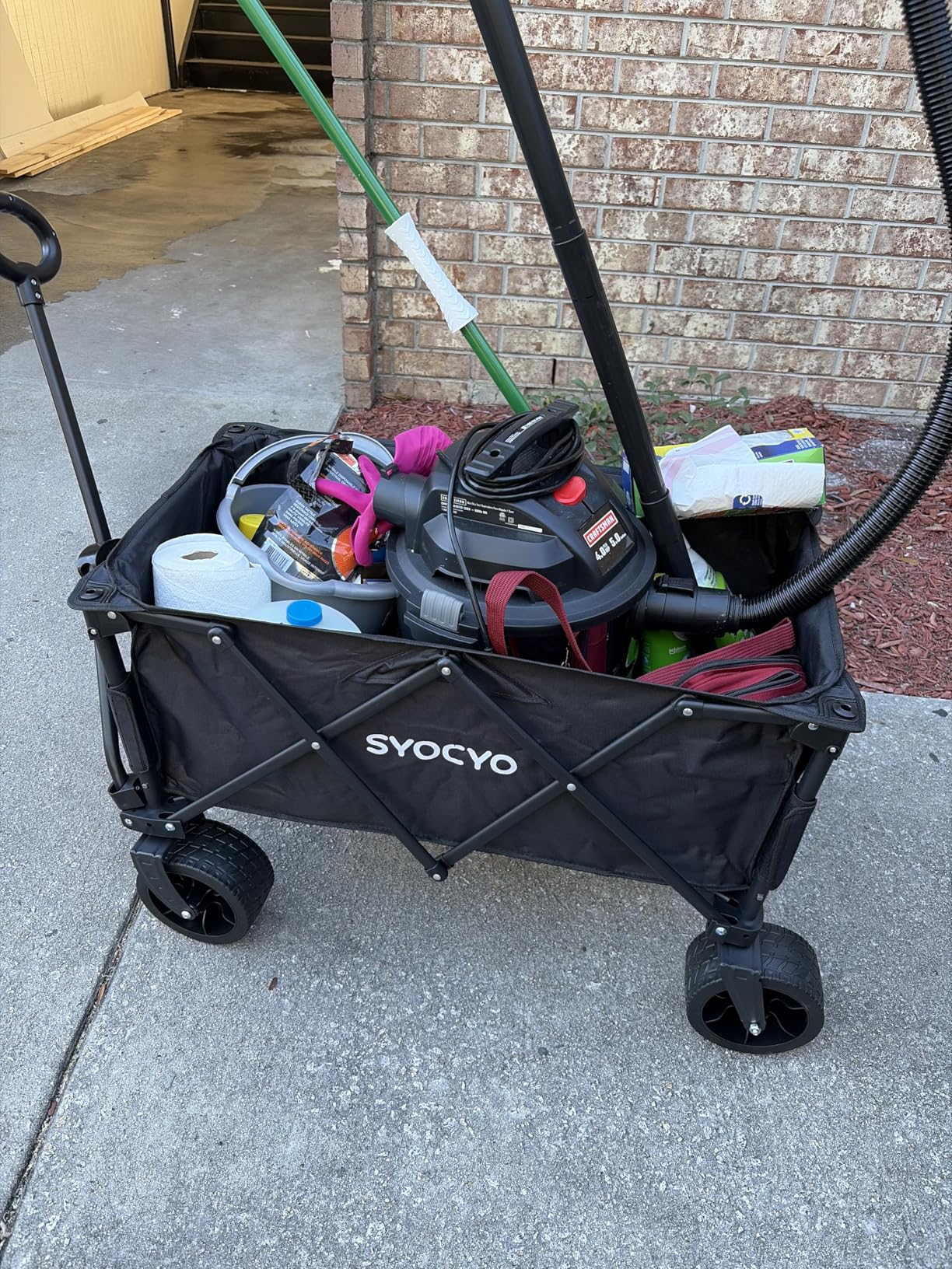 Wagon Carts Foldable 420LBS Weight Capacity Collapsible Wagon with Big All-Terrain Wheels, Heavy Duty Beach Wagons Cart with Cup Holders for Camping, Garden, Sports, Grocery pcs customer photo 1