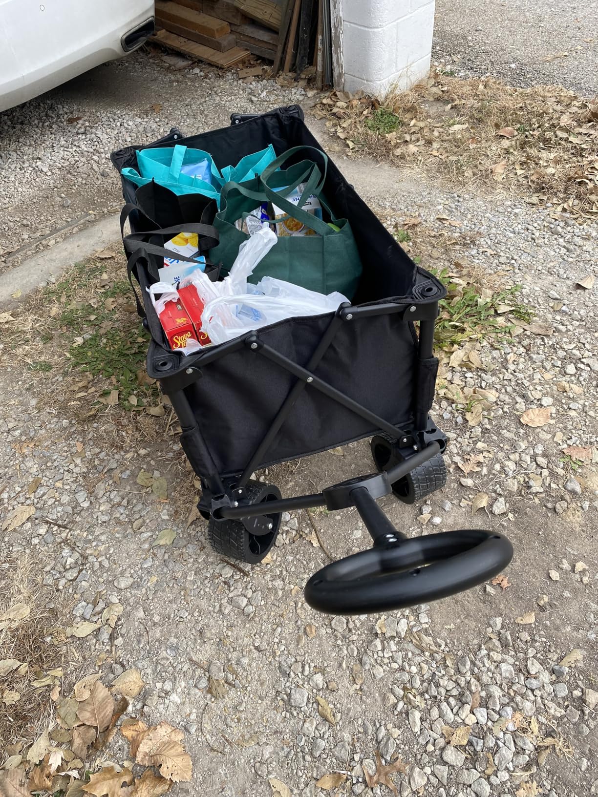 Wagon Carts Foldable 420LBS Weight Capacity Collapsible Wagon with Big All-Terrain Wheels, Heavy Duty Beach Wagons Cart with Cup Holders for Camping, Garden, Sports, Grocery pcs customer photo 2