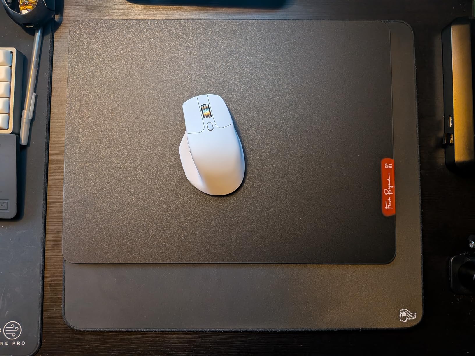 Flash Beyond Glass Gaming Mouse Pad - Premium Glass Pad with Anti-Slip Rubber Base - Smooth, Precise Tracking, Surface for High-Speed Gaming, Ideal for FPS Players (Black, Middle-15.7L x 11.8W inches) customer photo 1