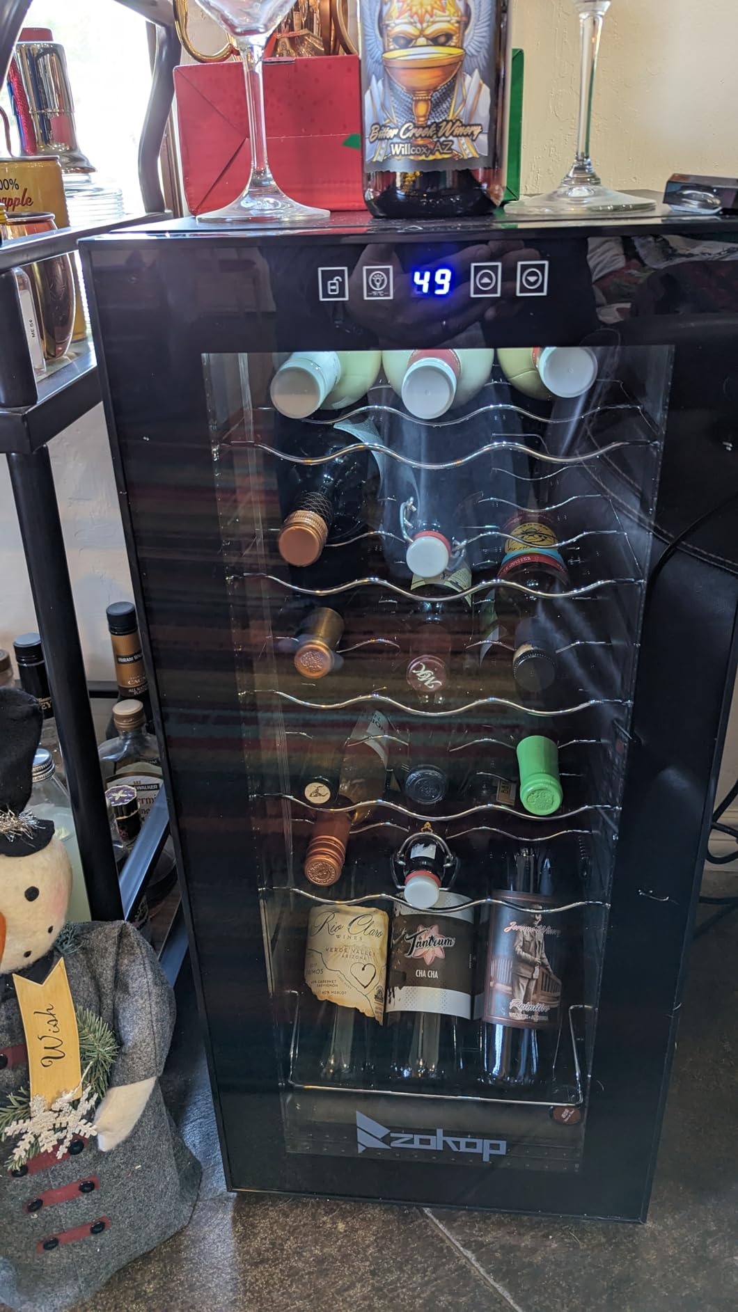 ROVSUN 33 Bottle Wine Fridge, Dual Zone Wine and Beverage Refrigerator with Independent Temp & LED Control Panel, Freestanding Wine Cooler Chiller for Red White Wine, Champagne, Beer customer photo 1