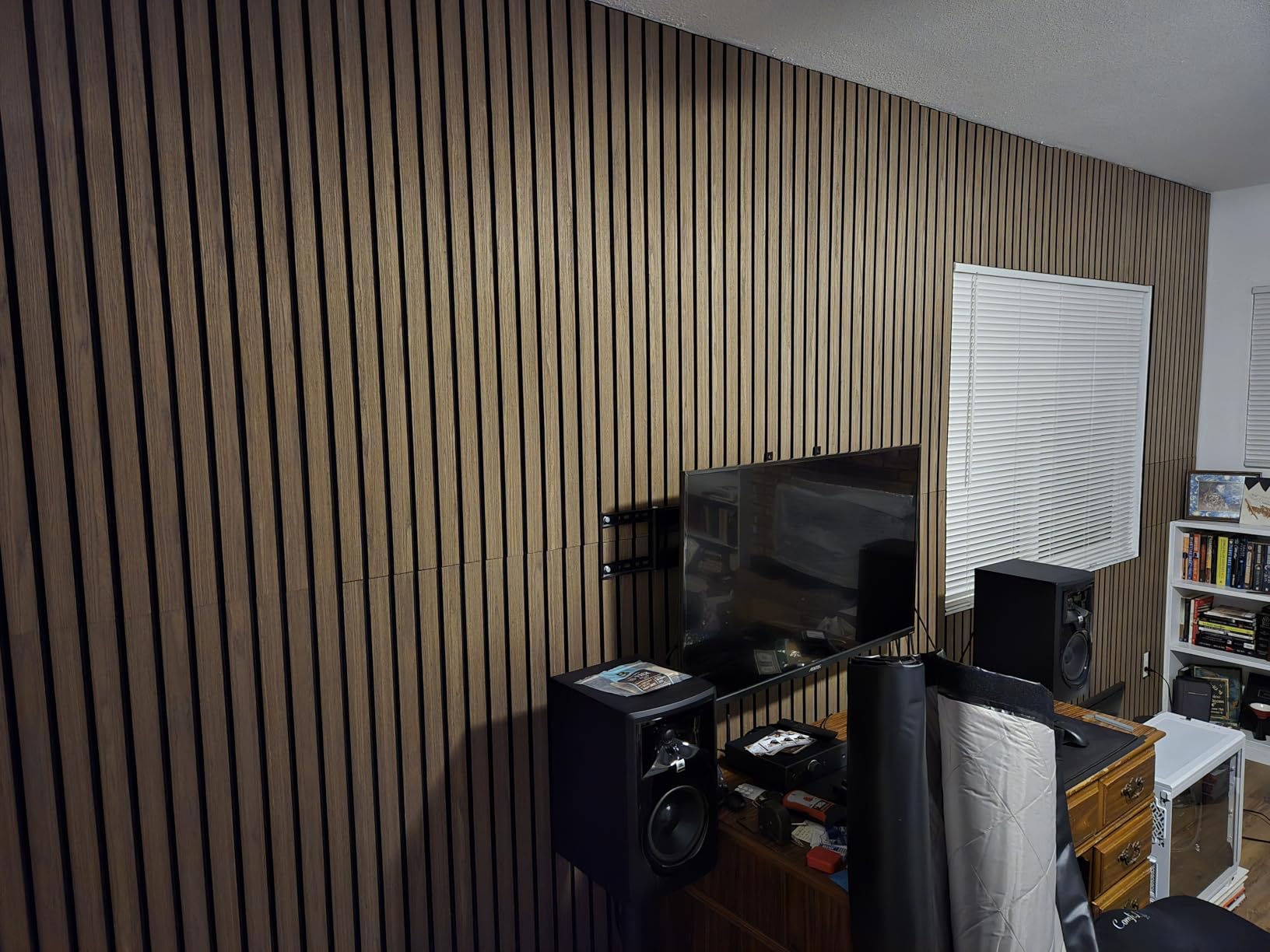 UMIACOUSTICS 6 Packs Acoustic Panel, 47.2 x 23.6 Inches Decorative Sound Proof Panel for Office, Home Theater, Studio, Walnut Color customer photo 1