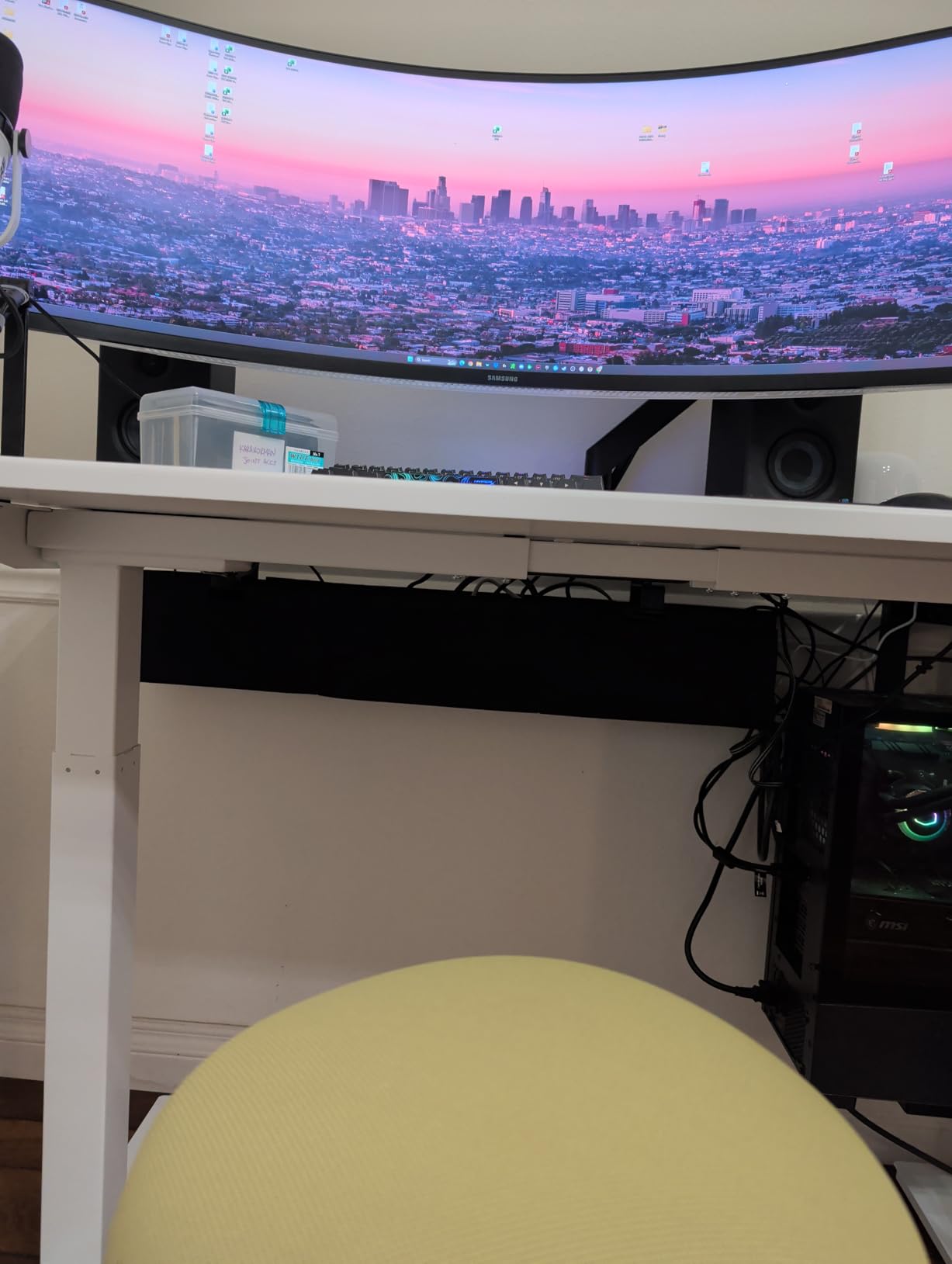 Univivi No Drill Under Desk Cable Management Tray, 36