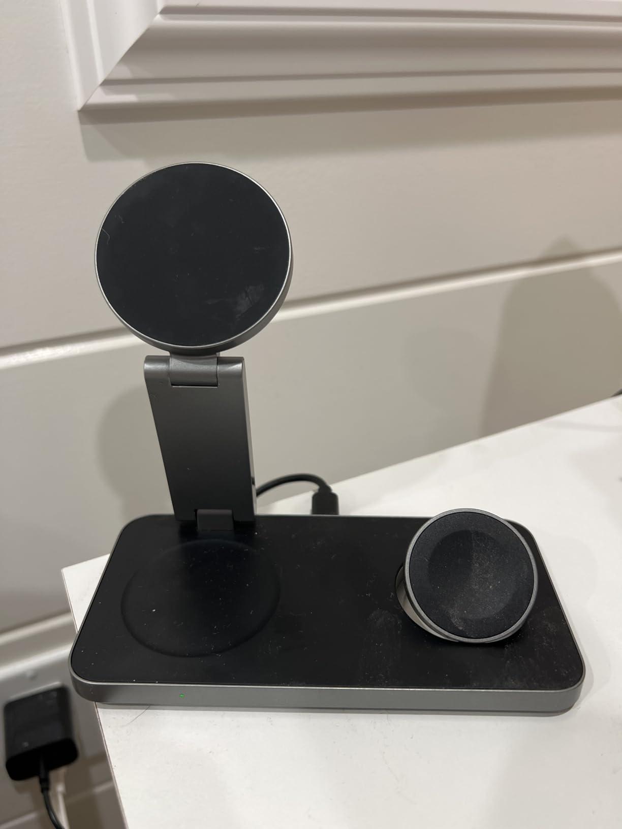 Foldable 3 in 1 Wireless Charging Station for Apple Magsafe Charger Stand, Fast Magnetic Wireless Charger Station for iPhone 17 Air 16 15 14 13 12 Series, Airpods Pro, Apple Watch Ultra (Pure Black) customer photo 2