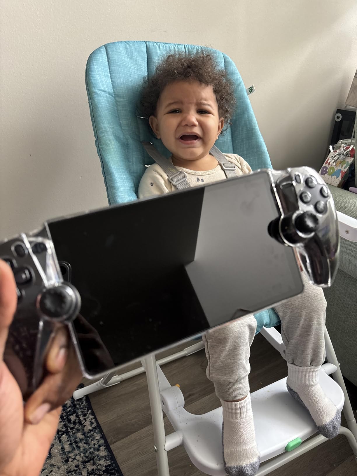 RHOTALL Silicone Grip Protective Case for PlayStation Portal,Soft Protection Skin Cover for PS Portal Remote Player,Shock Absorption Anti Fingerprint Handle Shell for PS5 Portal,4 Thumb Grips-White customer photo 1