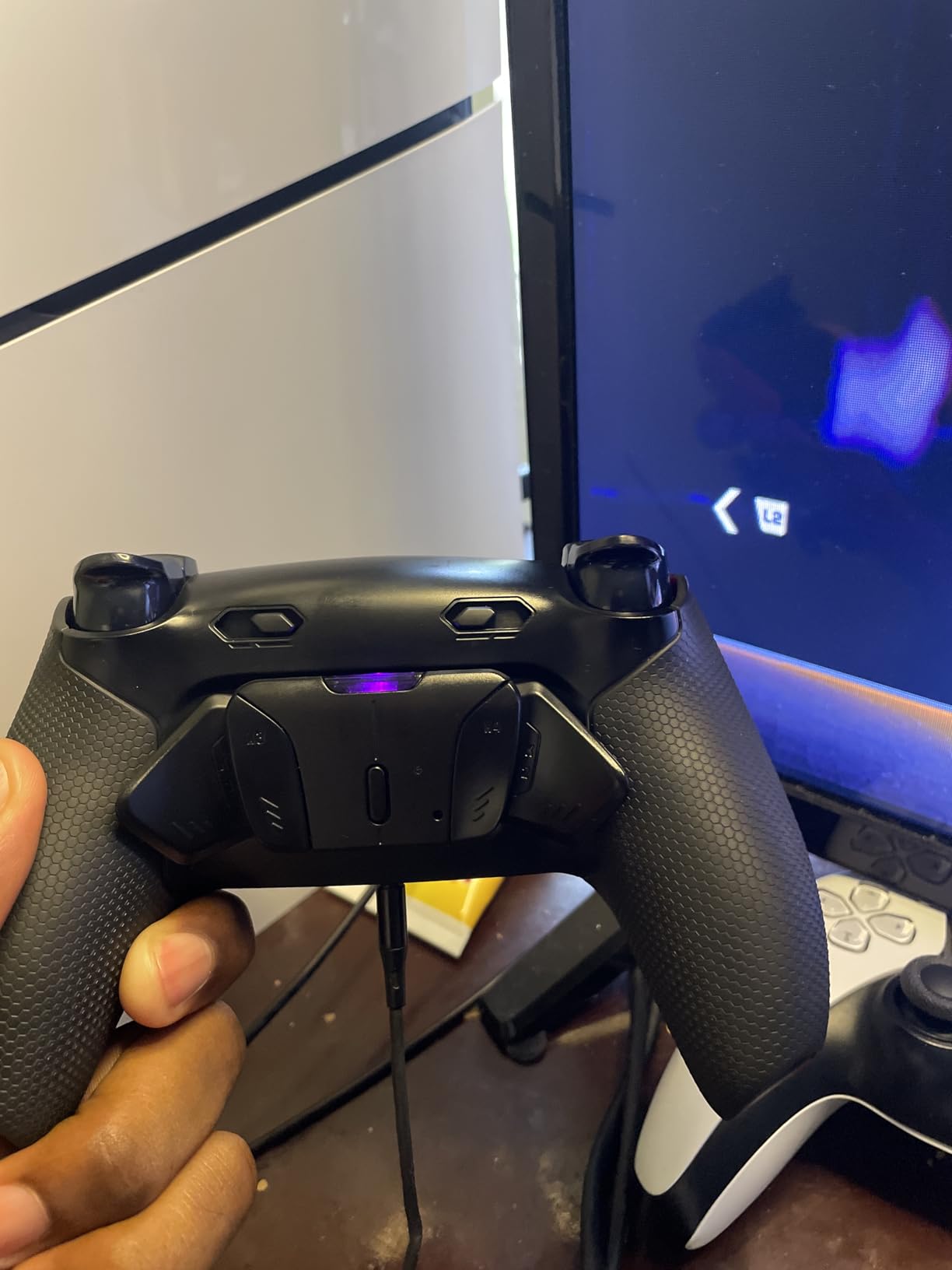 RISE4 Plus MAX Back Paddles Kit with Clicky Trigger Stops & Rubberized Grip for PS5 Controller BDM-030 040 050, Remappable Back Buttons Kit for PS5 Controller - Black - NO Controller customer photo 1