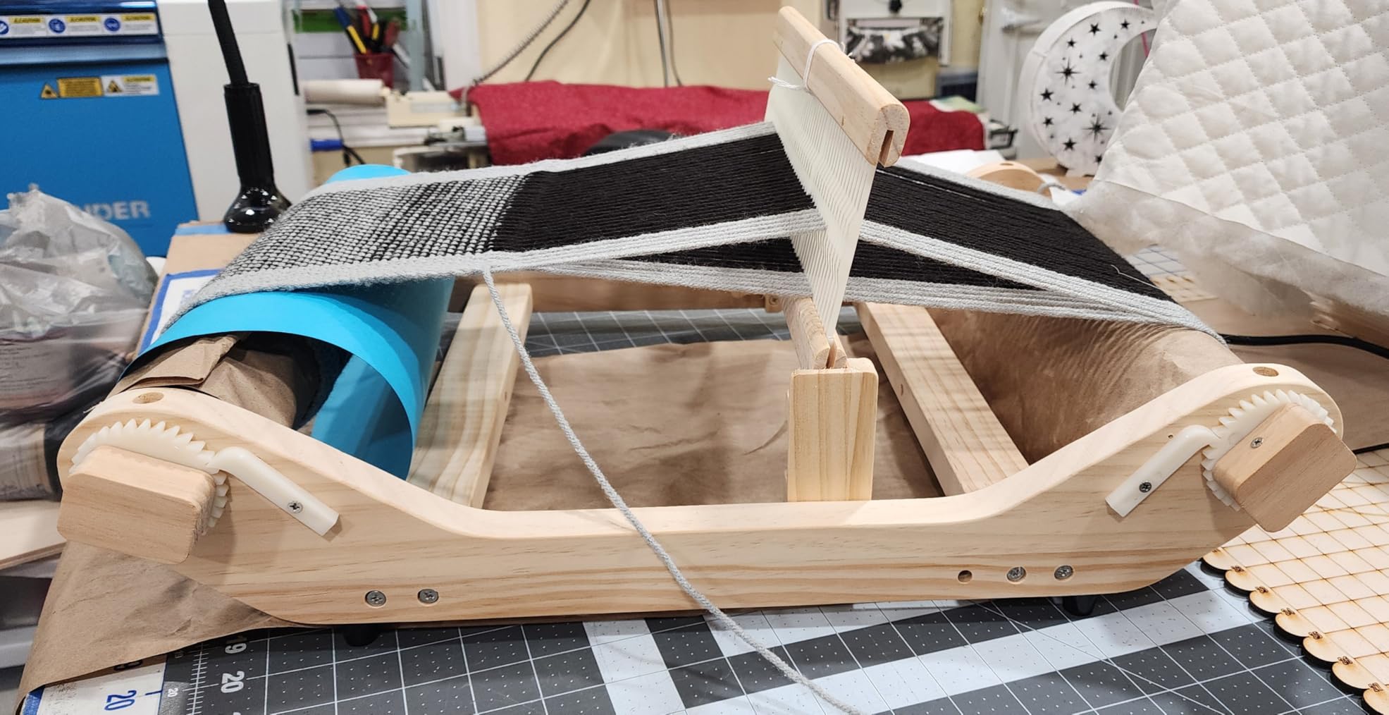 WILLOWDALE 12 Inches Rigid Heddle Loom, Weaving Loom Kit with Shed Stick, Wooden Multi-Craft Weaving Loom for Adults, Threads Warping Frame with Pegs and Yarn Stand, Frame Loom for Beginner customer photo 2