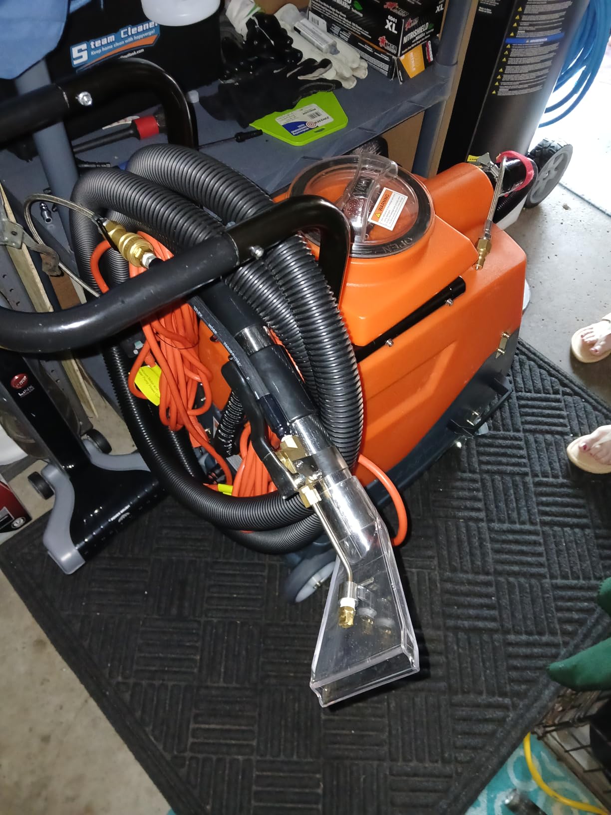 Commercial Heated Carpet & Upholstery Extractor Machine, 160 PSI Hot Water Cleaner, 1.34 HP Vacuum, 149°F Heater, 4.8-Gal and 5.3-Gal Dual Tanks for Auto Detailing, Furniture & Carpet customer photo 1