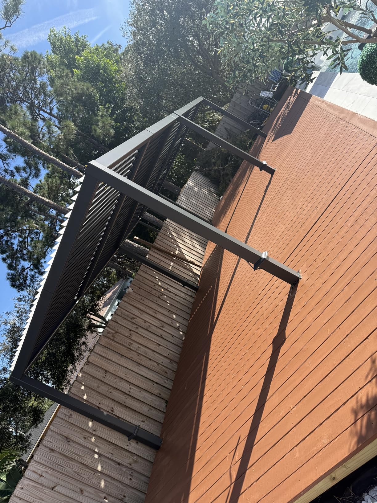 PURPLE LEAF Solar Louvered Pergola 92KS 10' x 12' with LED String Lights and Control Panel Aluminum Outdoor Pergola with Adjustable Roof for Patio Deck Garden Yard Gray customer photo 2