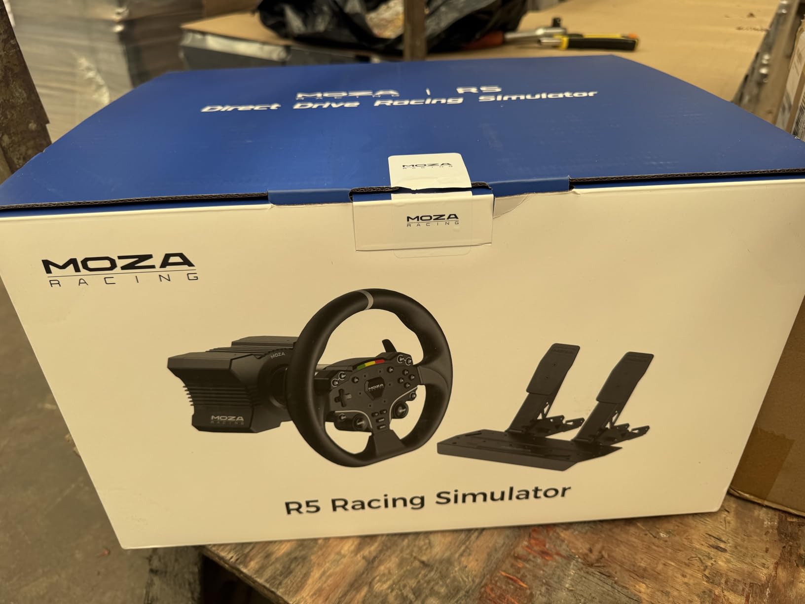 MOZA R5 Wheel and Pedals Kit Racing Simulator 5.5Nm Direct Drive Wheelbase,Unbeatable Rigid & Durable 11-Inch ES Racing Wheel SR-P Lite Dual Pedal and Desk Clamp All-in-One customer photo 1