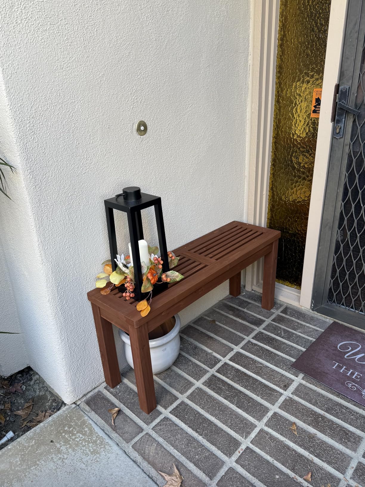 VINGLI Outdoor Wooden Bench, 40