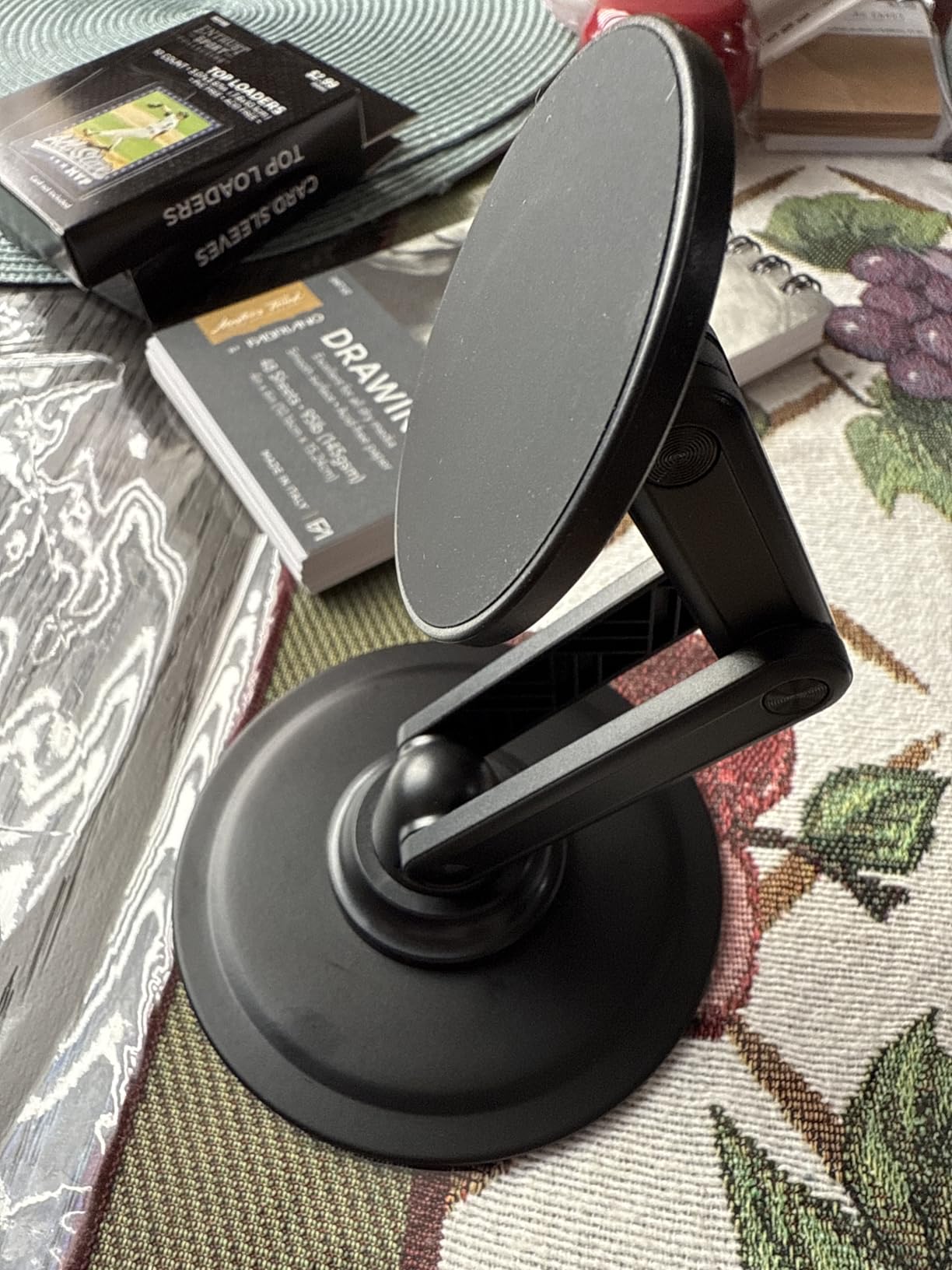 COOPER Mag360, Desktop MagSafe Stand for iPhone 17 Pro Max (16/15/14/13/12), Magnetic Phone Holder for Desk, 360° Rotating, Height Adjustable, Magnetic Phone Stand for Desk, with Metal Ring (Black) customer photo 2