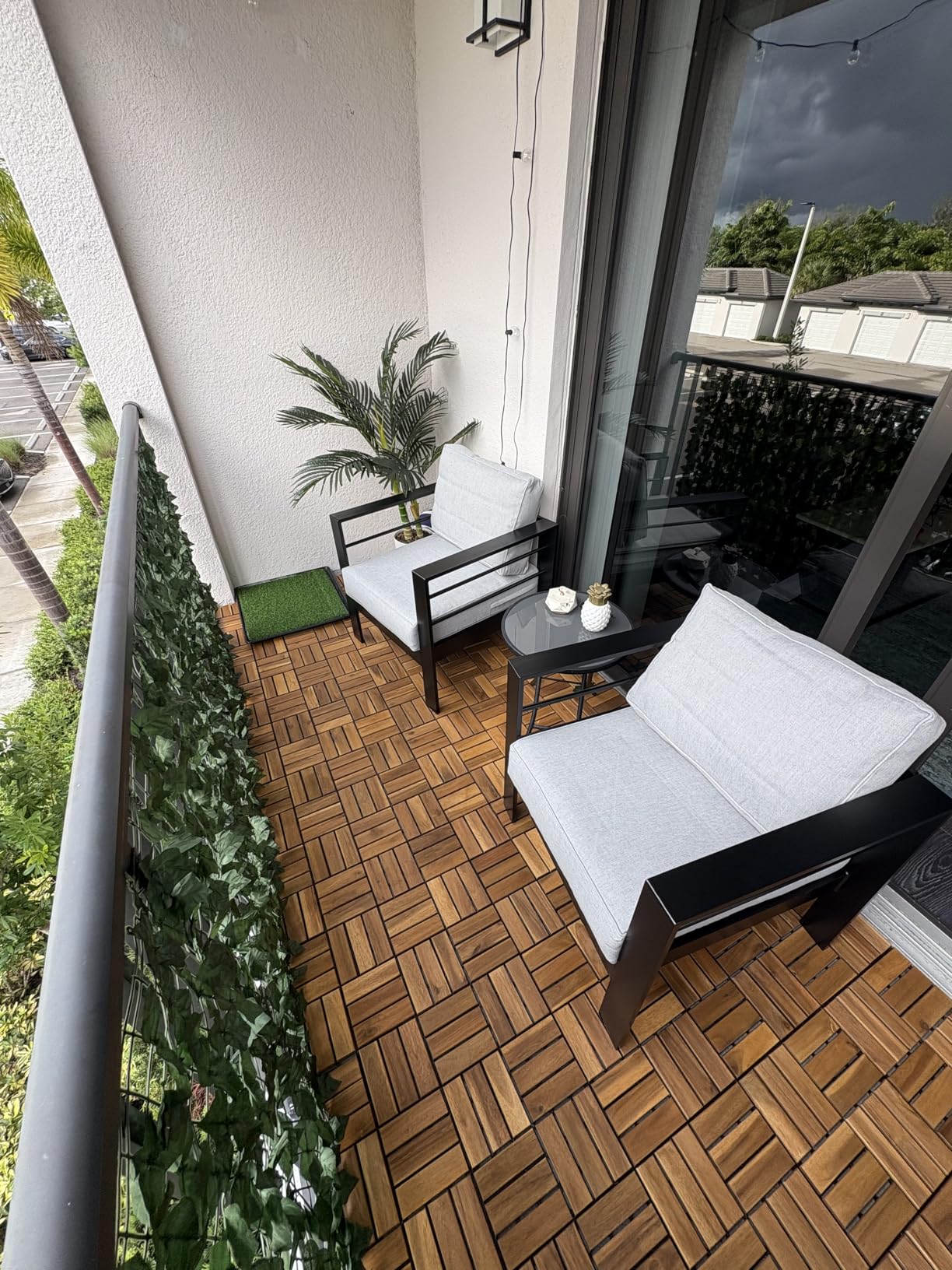 Solaste Aluminum Outdoor Couch, 3-Seat Metal Outdoor Sofa with Water-Resistant Cushion, Weather-Resistant Modern Patio Sofa, Black Frame Grey Cushion customer photo 2