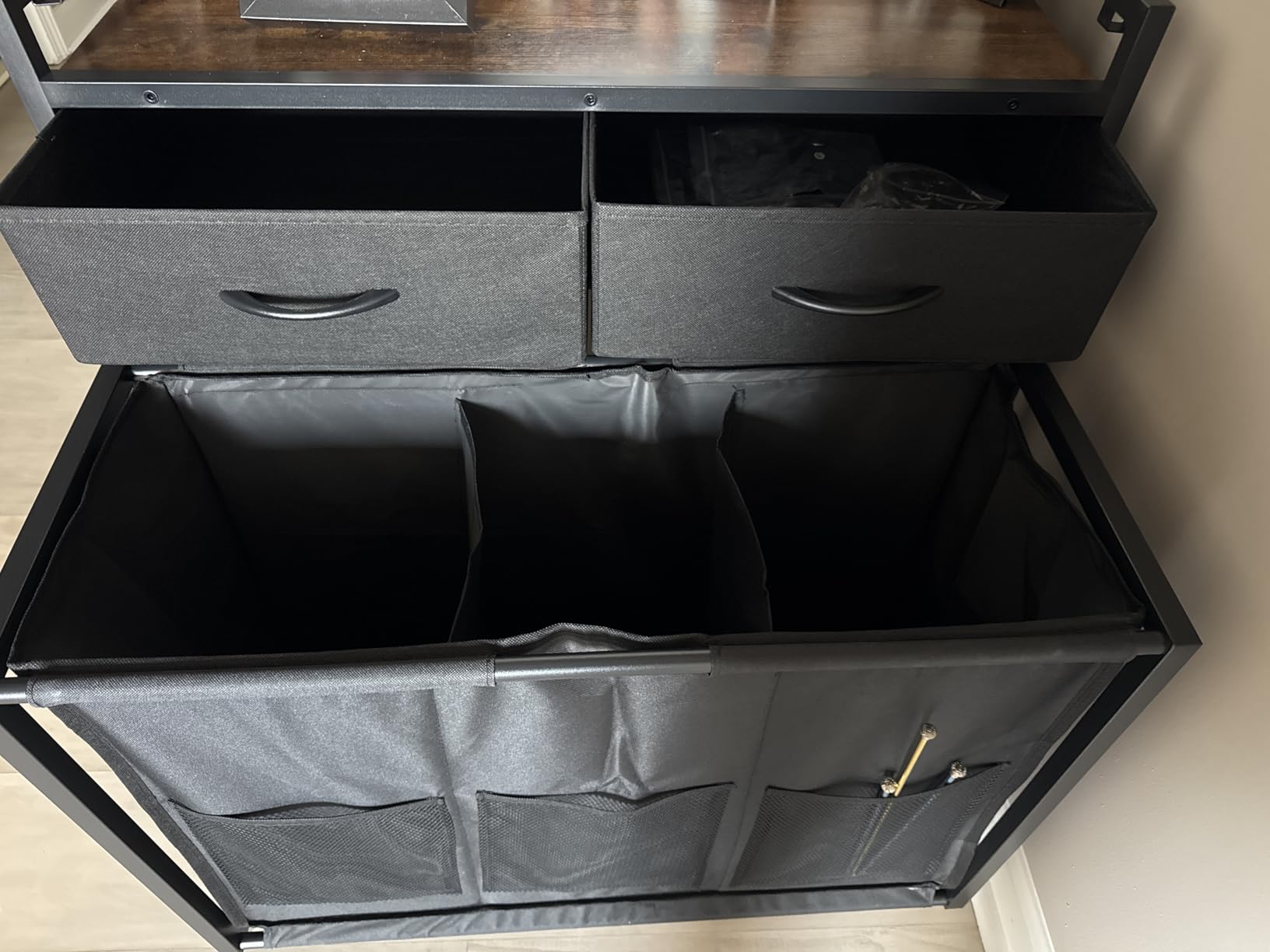 Rolling Laundry Sorter with wheels, Laundry Hamper 3 Section with shelf - 3 x 10.5 Gal (120L) Capacity, Laundry Basket with Drawers for Clothes-1 Storage Shelf, Laundry Organizer for Laundry Room customer photo 2