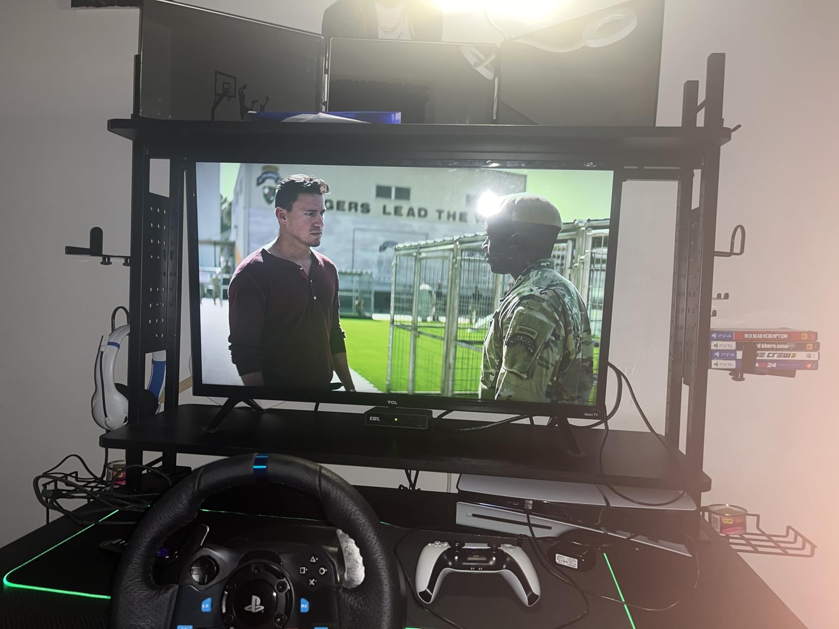 VIVO Clamp-on 40 inch 2-Tier Shelving Unit with Pegboard for Table Accessories, Gaming Devices, and More, Desktop Organizer, Black, DESK-SHELF40G customer photo 1