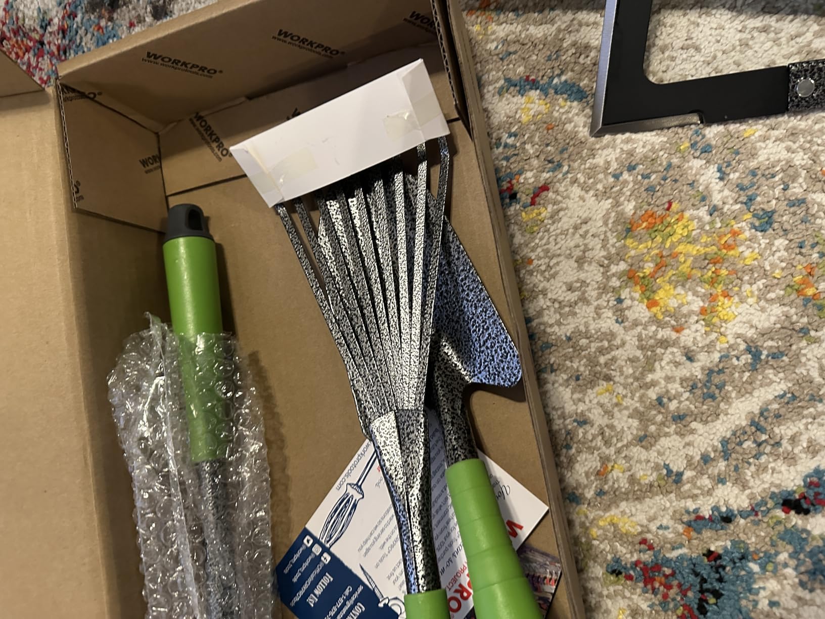 WORKPRO 6-Piece Garden Tool Set, Heavy Duty Gardening Hand Tools with Soft Rubber Handle, Including Trowel, Rakes, 2-in-1 Hoe and Crack Weeder, Ideal Gardening Gifts for Men and Women customer photo 2