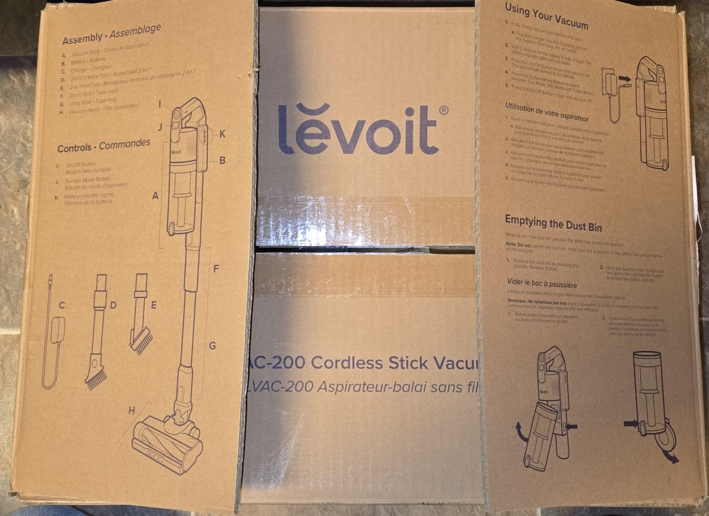 Levoit LVAC-200 White&Blue Cordless Stick Vacuum, Anti-Tangle, LED Headlights, Removable Battery, Self-Standing, Strong Suction, for Pet Hair, Hard Floor, Carpet customer photo 1