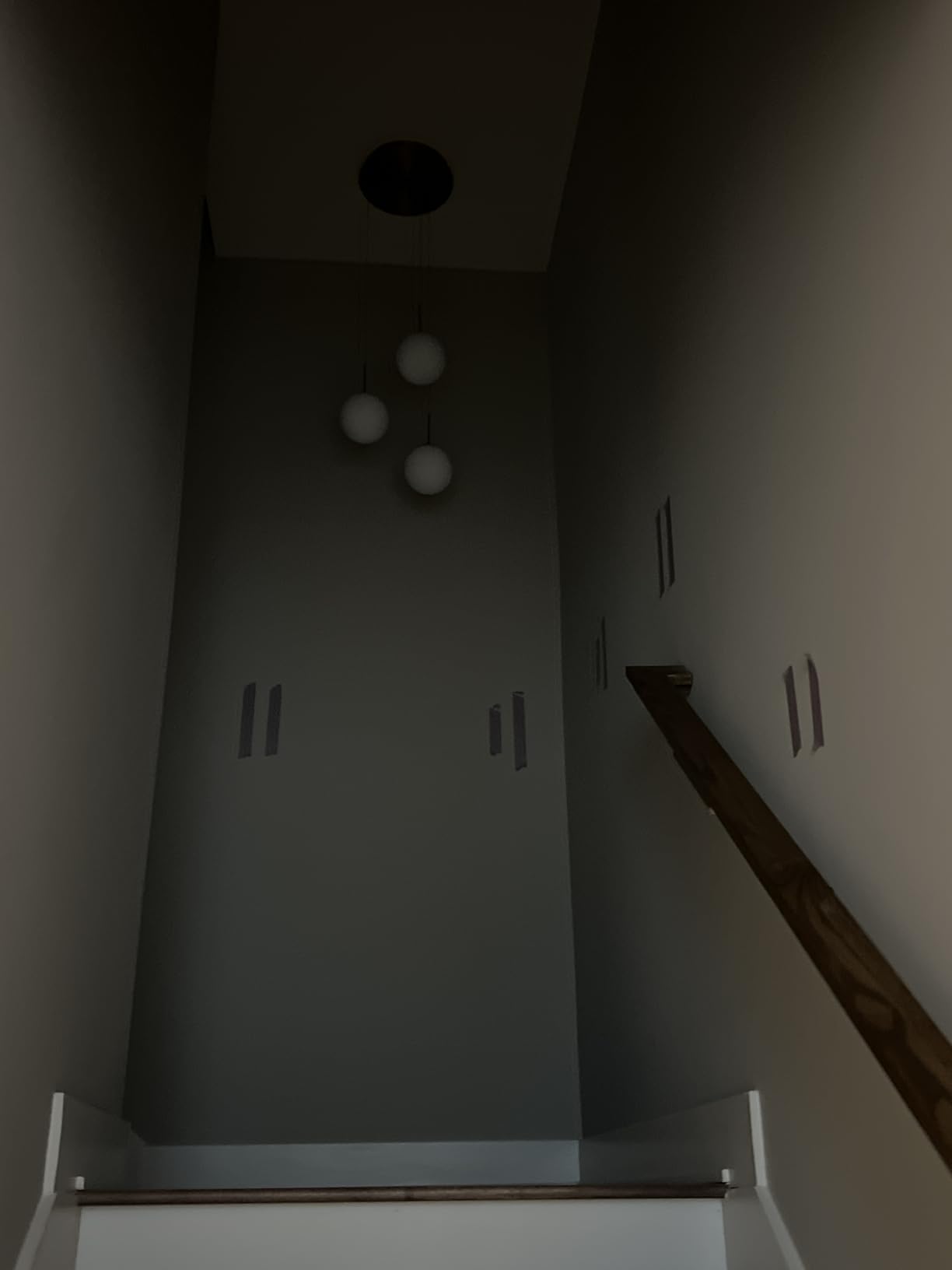 5-Light Globe Glass Pendant Light Adjustable Length Pendant Lights Modern Gold Clear Globe Glass Chandelier High Ceiling Lights Fixtures for Foyer Staircase Entryway (Bulb & Remote Incl.) customer photo 2