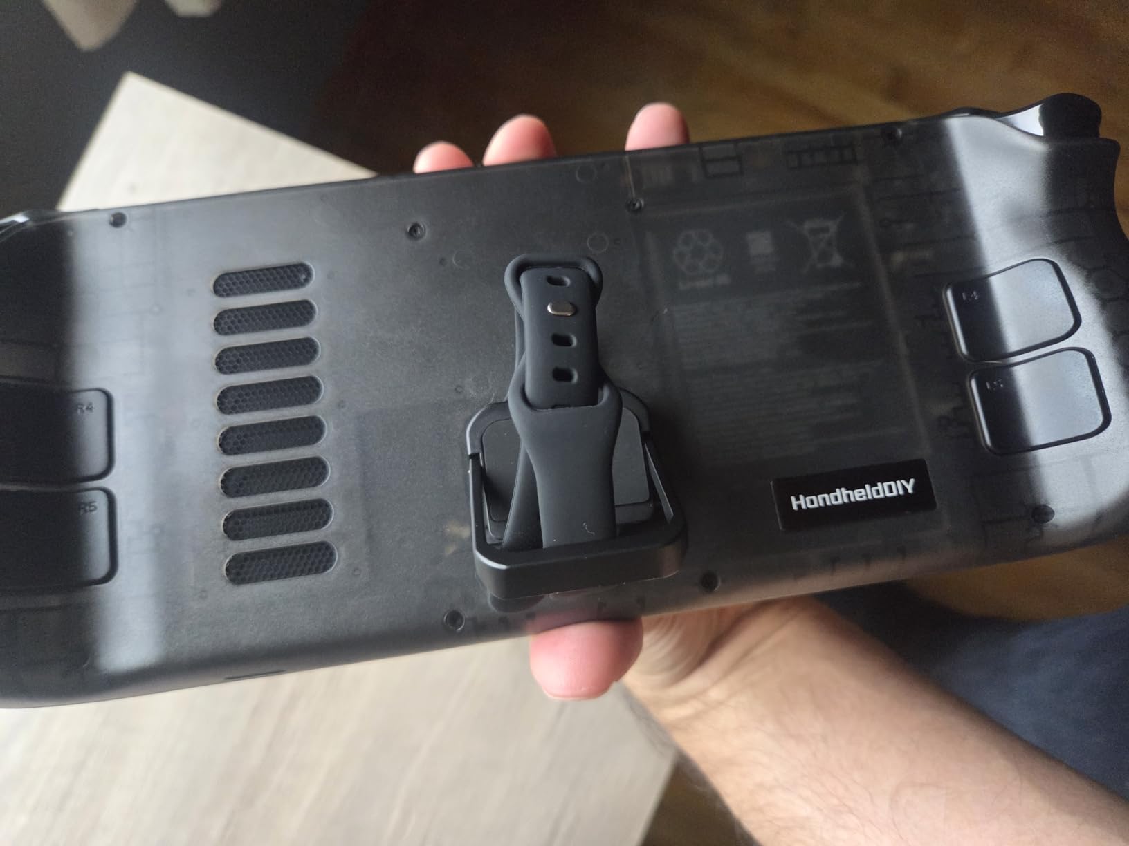 Cooling Modcase for Steam Deck LCD/OLED, Steam Deck Translucent Back Plate Accessories with Foldable Kickstand, Heat Management Shell Case, Easy Installation with Tools (Black) customer photo 1