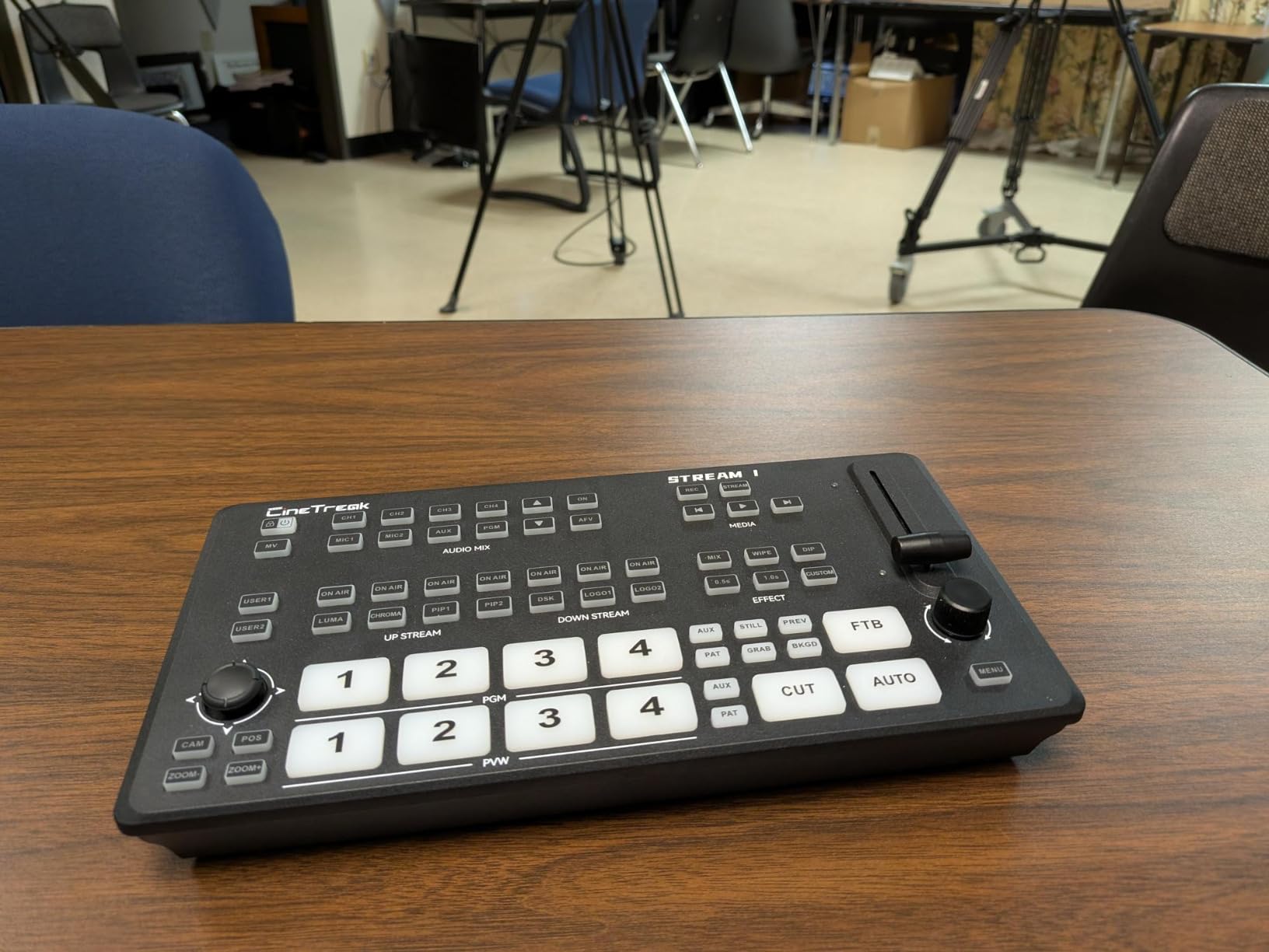 Stream 1 Live Streaming Switcher 4 HDMI & AUX Inputs, PTZ Control Dual RTMP Streaming Chroma/Luma Key Recording & Playback and Landscape & Portrait Livestreaming（NDI Updatable） customer photo 2