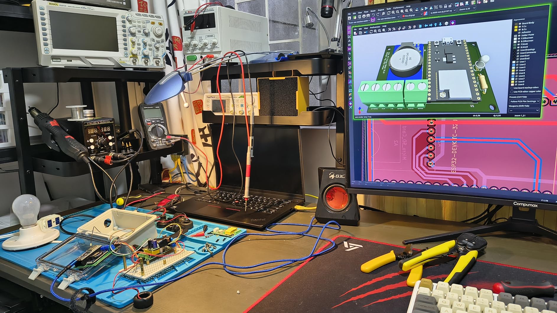 ARES WING 2-Tier Clamp On Desk Shelf, 16 inch Adjustable Above or Under Desk Storage Shelves Holds 66 lbs, Heavy Duty Desktop Organizer with Headphone Holder for Working and Gaming Accessories, Black customer photo 2