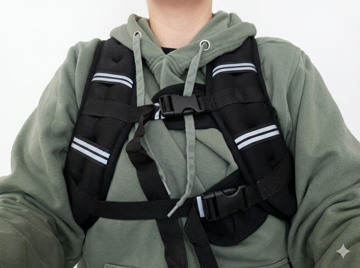 Weighted Vest, 6lb/8lb/10lb/12lb/16lb/20lb/25lb/30lb Weight Vest for Men Women, Body Weight Vests Adjustable with Reflective Stripe for Strength Training, Running, Workout, Jogging, Walking customer photo 2