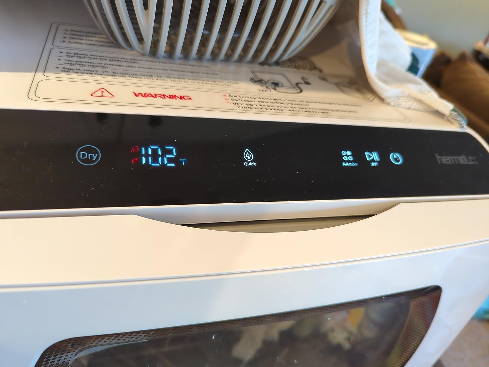 Hermitlux Countertop Dishwasher, 7 Washing Programs Portable Mini Dishwasher with 5-Liter Built-in Water Tank for Apartments & RVs, LED Light, Glass Door, No Hookup Needed customer photo 2