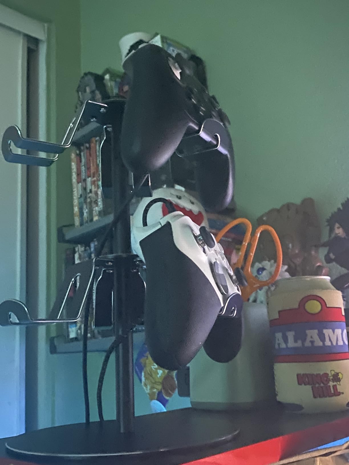 ZHGM Controller Stand 2 Tiers, Universal Gaming Headphone Stand Compatible with Xbox PS5 PS4 Nintendo Switch Pro, Aluminum Headset Holder Organizer Rack, Desktop Gamepads Holder, Black customer photo 1