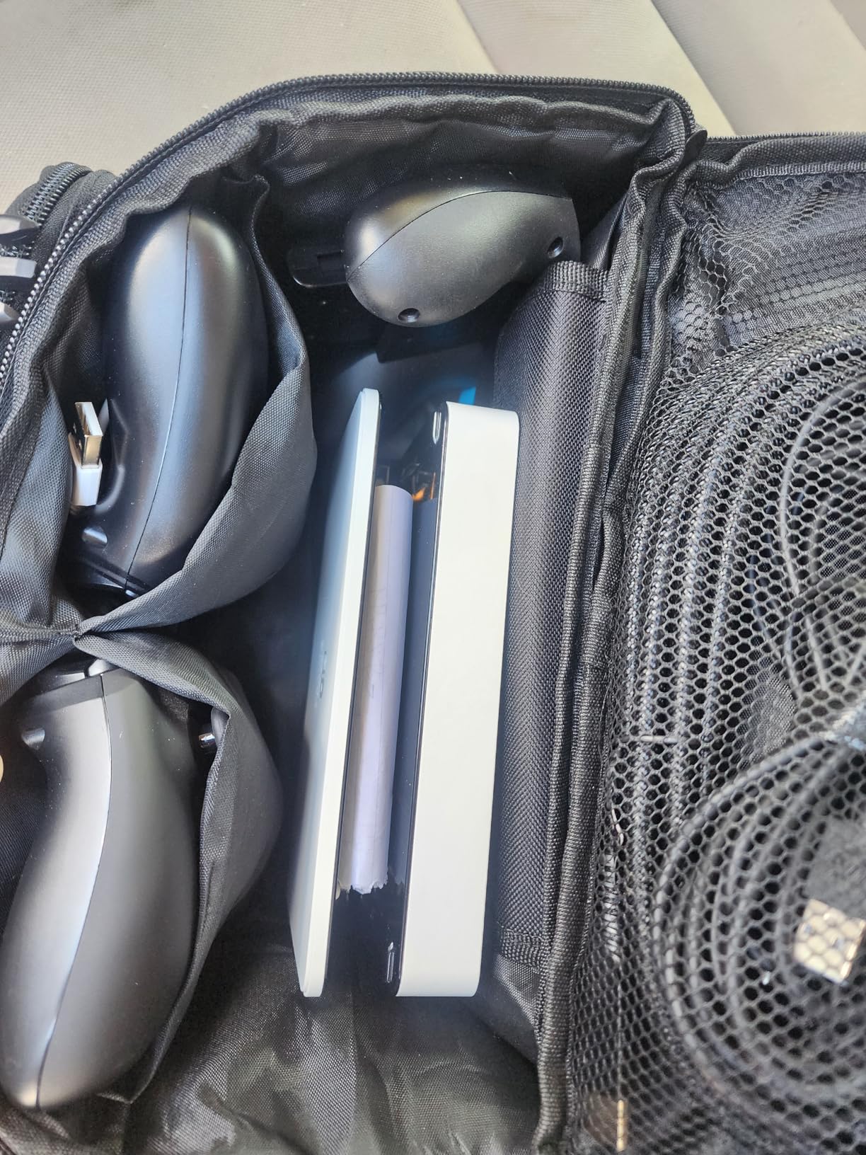 ALSLEA Tactical Travel Gaming Bag Compatible with Nintendo Switch/ Switch 2 All in One Carrying Case for Steam Deck, AC Adapter, Controllers, Protective Bag with Flag Patch &18 Game Card Slots (Black) customer photo 1