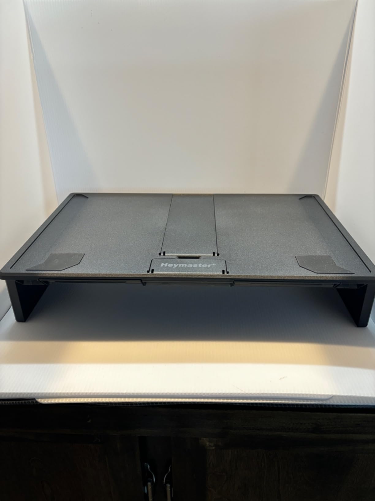 Heymaster Gaming Monitor Stand Riser with RGB Light, USB HUB Type-C Data Port, Adapter Charging, Foldable Adjustable Length Computer Monitor Phone Stand Storage Drawer & Pen Slot customer photo 1