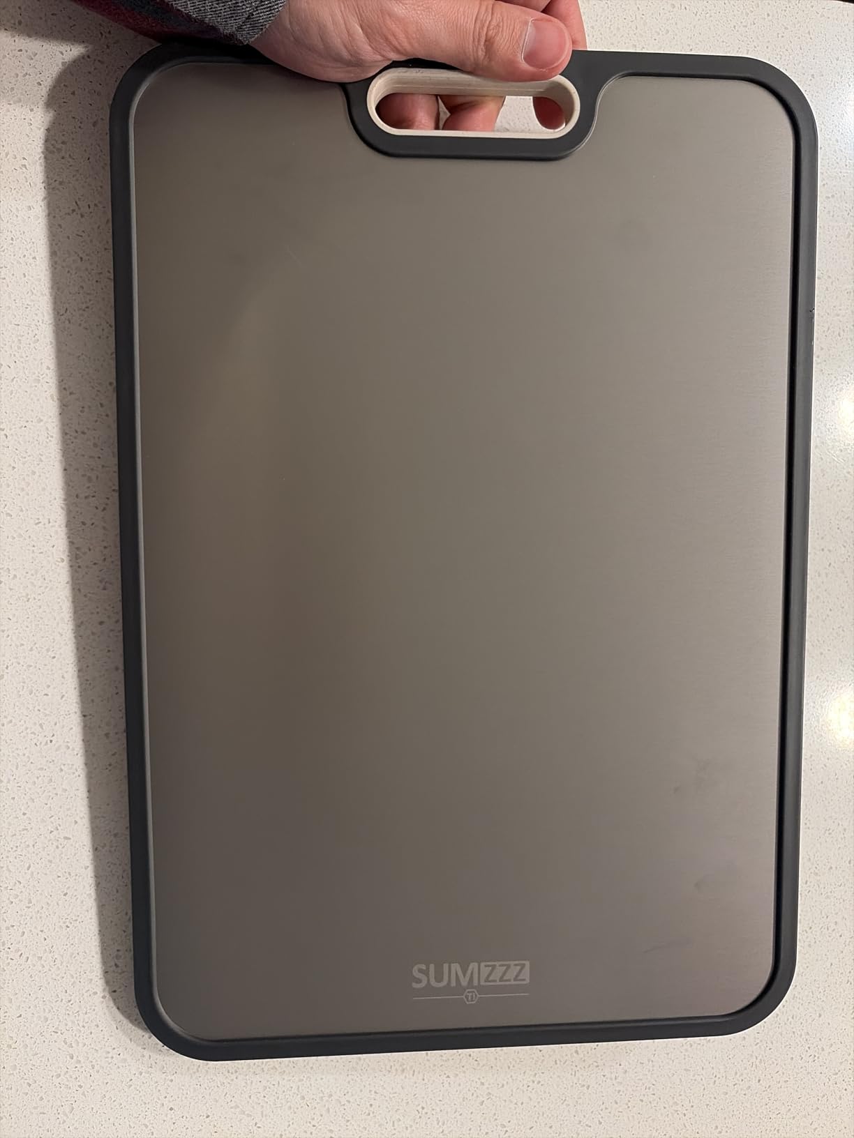 Titanium Cutting Board for Kitchen, Cutting Board Double Sided Food Grade, Pure Titanium/PP, Easy to Clean Large Size 16x11 customer photo 1