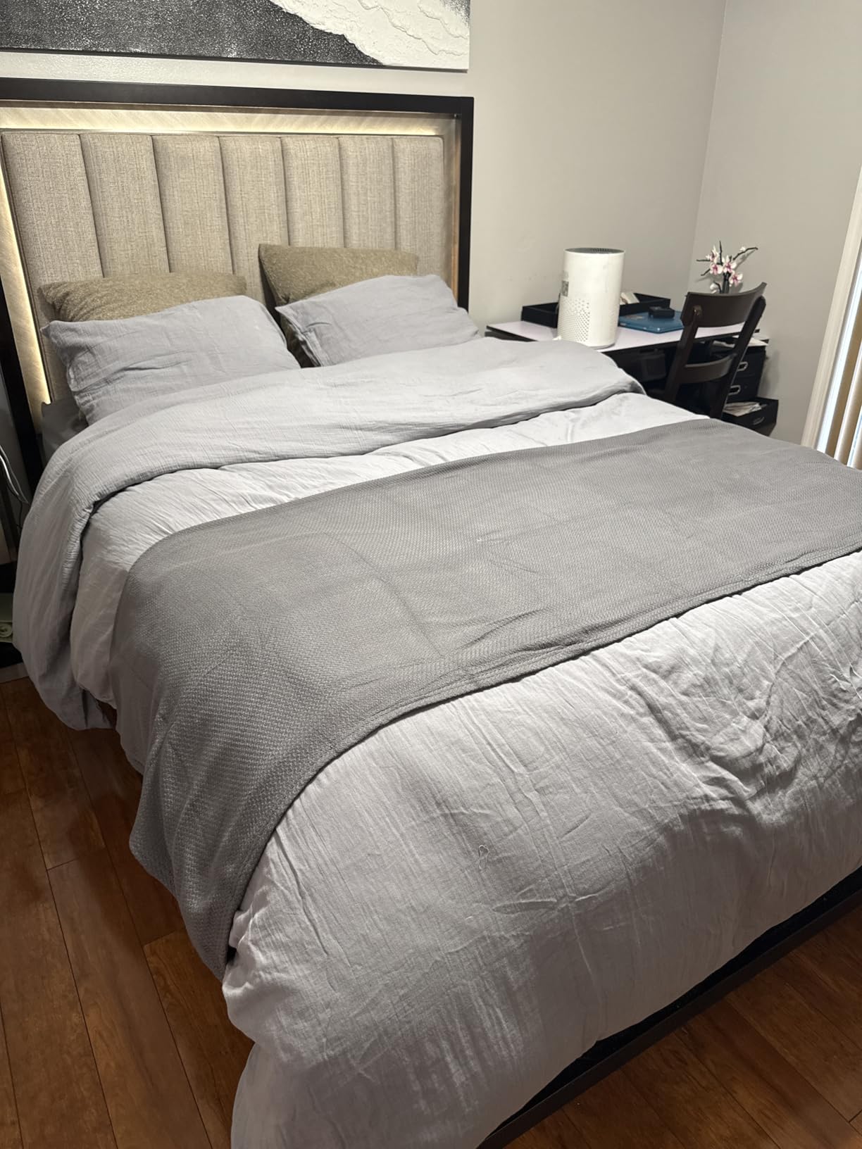 Pacific Coast Goose Feather Down Fiber Comforters King Size, Extra Fluffy White Duvet Insert, Ultra-Soft, Breathable, All Season Hotel Luxury Bedding Comforters, 8 Corner & Center Loops (106