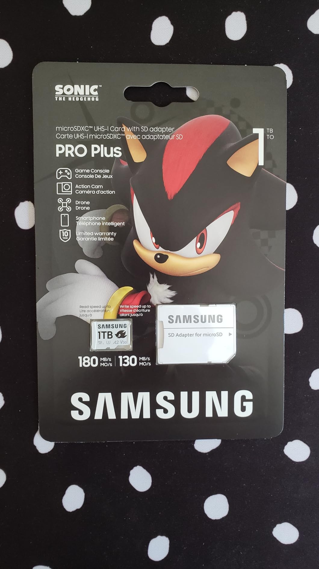 Samsung PRO Plus Sonic The Hedgehog + Adapter, 128GB microSDXC, Up-to 180MB/s, Full HD & 4K UHD, UHS-I, C10, U3, V30, A2, for Nintendo-Switch, Steam Deck, GoPRO, DJI Drone, Tablets (MB-MD128SA/LC1) customer photo 1