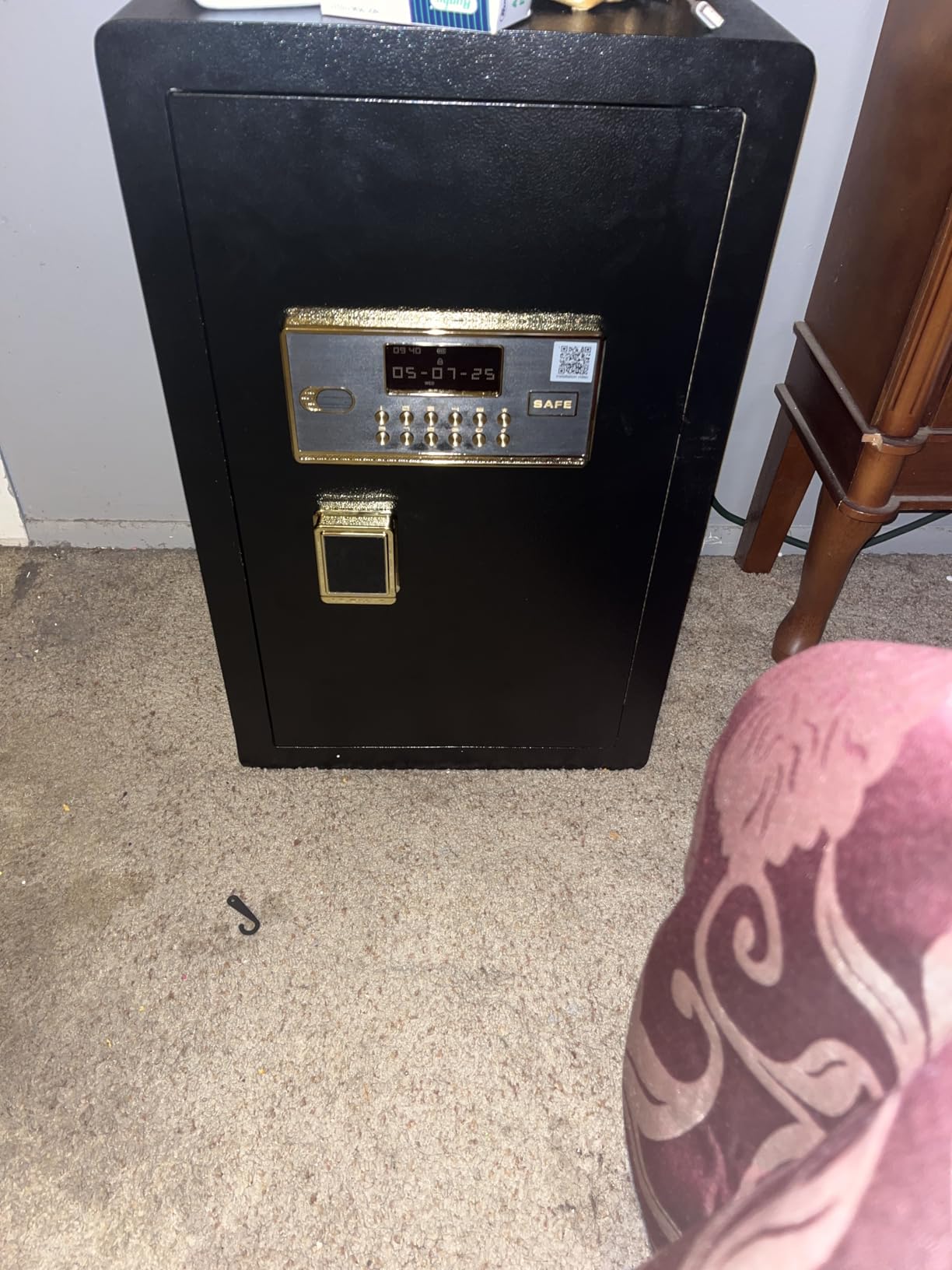 Safe Box with Digital Keypad & Alarm System - Electronic Lock Box for Jewelry Cash with Adjustable Shelves - Includes LED Light & Fireproof and Waterproof Bag customer photo 1