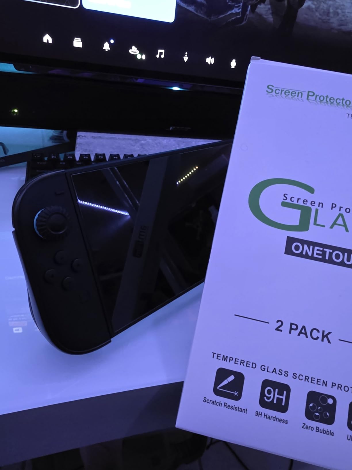 amFilm Auto-Alignment OneTouch for Nintendo Switch 2 Screen Protector [7.9''] 2025 Tempered Glass, Accessories, 30 seconds Installation, Bubble Free, Anti-Scratch, Touch Sensitive, Ultra-Clear [2Pack] customer photo 1