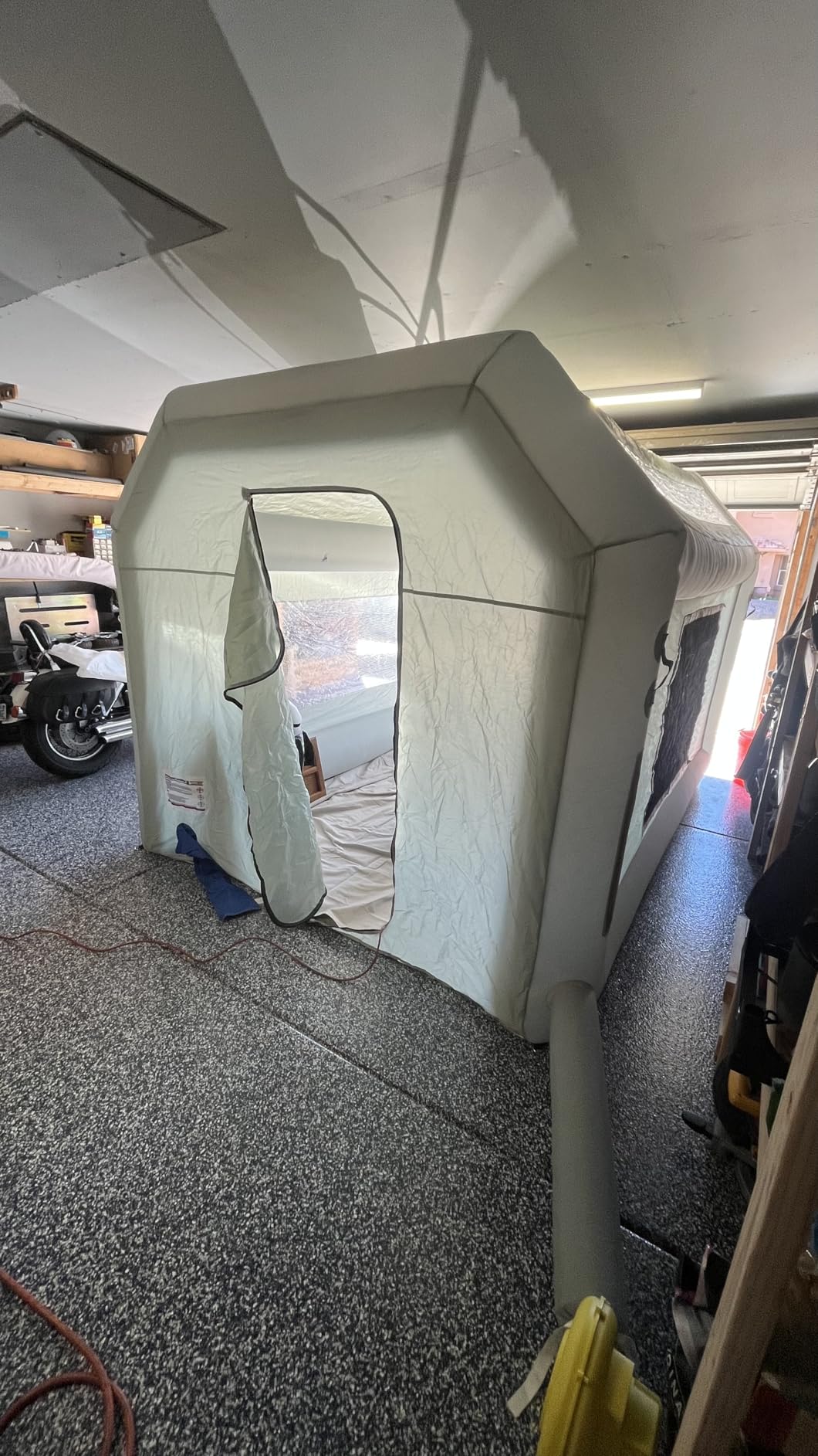 OZIS 20x10x8.5Ft Inflatable Paint Booth Tent with Blower Portable Spray Paint Booth with Air Filter System Blow Up Paint Booth for Auto Parts, Furnitures Painting customer photo 2