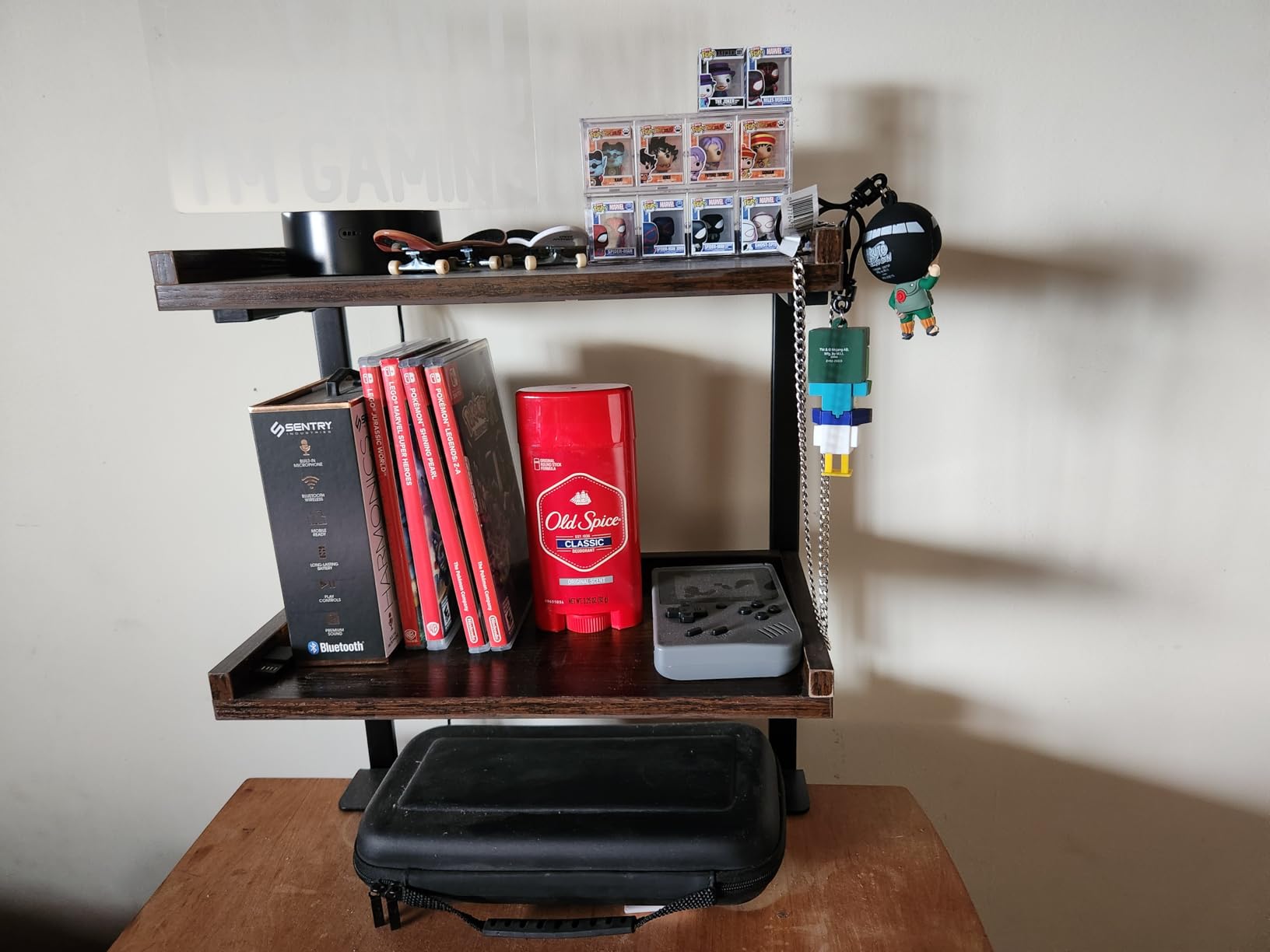 Clamp On Desk Shelf 2-Tier, 12.5 inch Wood Shelving Unit for Office Desk/Gaming Accessories, Tabletop Book Storage Rack, Shelf for Top & Under of Desk, Natural customer photo 2