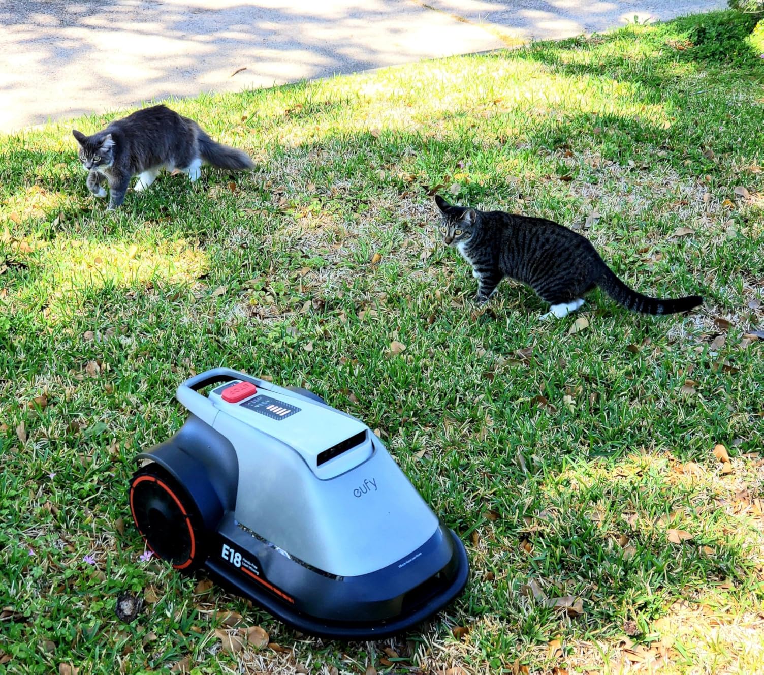 eufy Robot Lawn Mower E15, Auto Mapping, Pure Vision Navigation, No Wire Required, No Signal Failures, Multi-Zone Management, AI 3D Obstacle Avoidance, GPS Anti-Theft, 0.2 Acres, 18° Slope, App Control customer photo 1