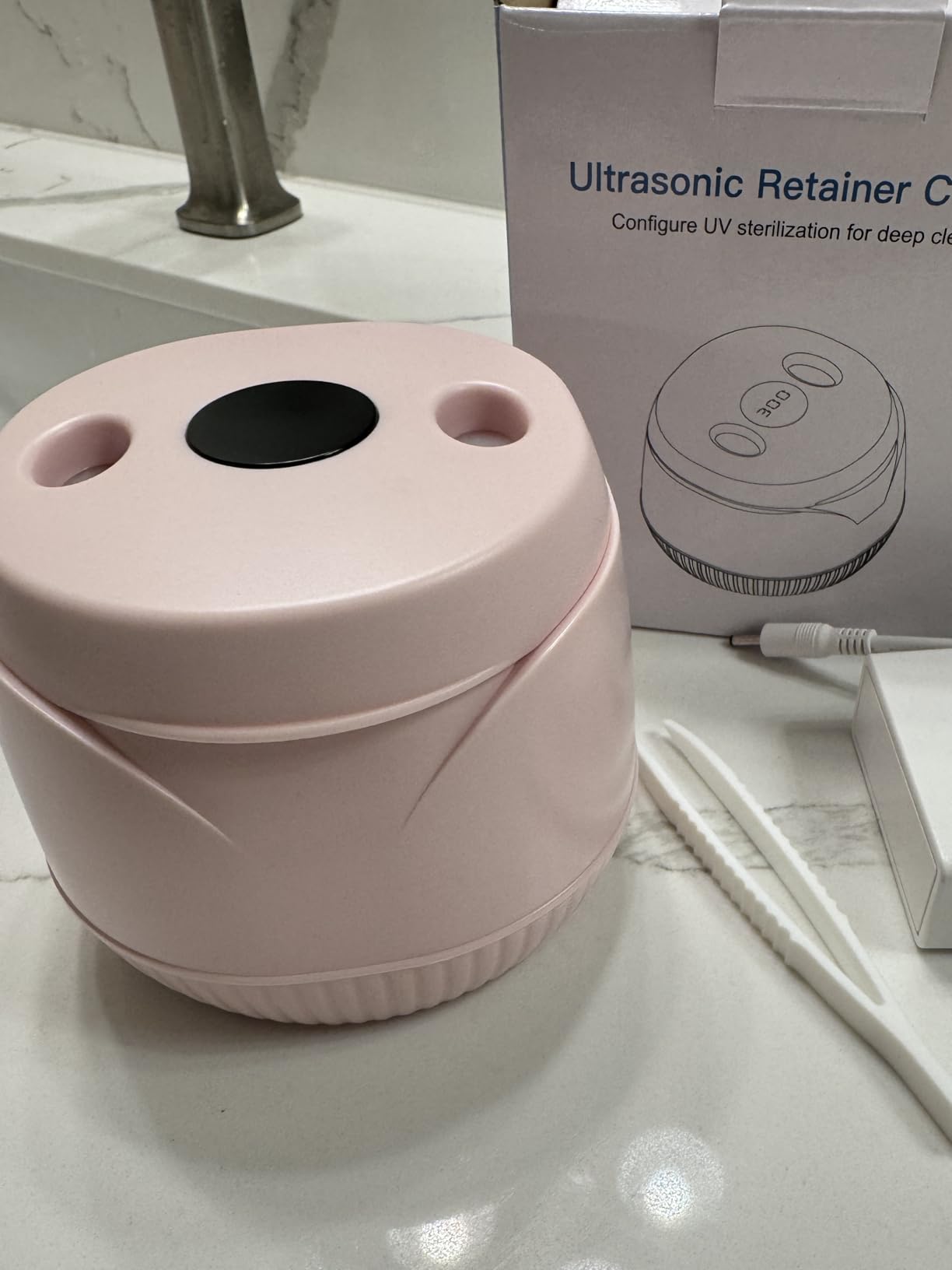 Dental Ultrasonic Retainer Cleaner Machine: 45kHz Dental Cleaning Pod with Digital Timer & 200ML, Deep Cleaning for Dentures, Mouth Guards, Aligners, Night Guards, Braces, Toothbrush Heads & Jewelry customer photo 2
