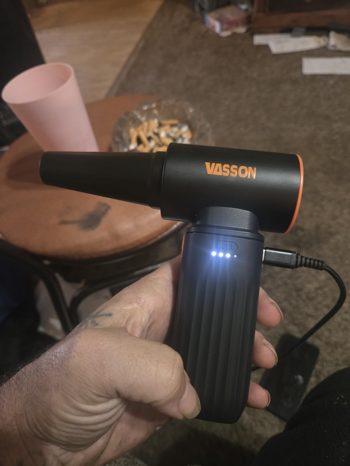 Compressed Air Duster, 260000RPM Cordless Electric Air Blower with Brushless Motor, 3-Speed Adjustable & Rechargeable - Powerful Dust Cleaner for Keyboard, Computer, Car, Outdoor, Air Bed customer photo 1