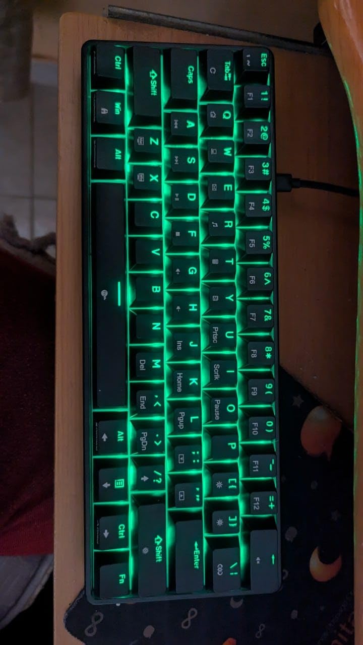 TMKB 60% Mechanical Gaming Keyboard, Red Linear Switch, LED Backlight, Anti-Ghosting, Detachable USB-C, Double-Shot Keycaps, 61 Keys, Wired customer photo 2