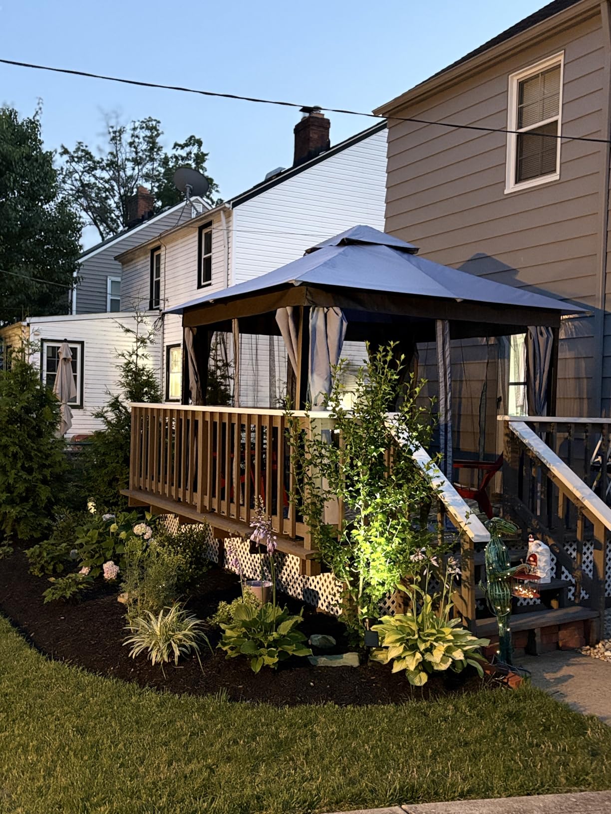 Outdoor Gazebo for Patio 10'x13' - Heavy Duty Steel Frame Canopy Party Tent Shelter with Double Roofs, Mosquito Net and Privacy Curtains for Backyard Garden Lawn (Gray, 10x13) customer photo 1