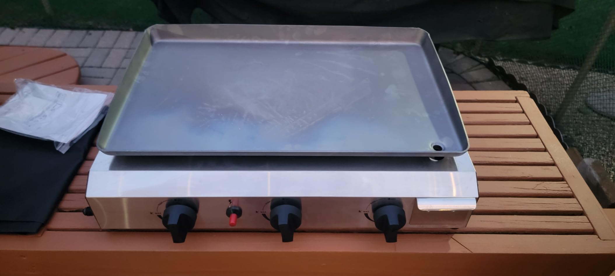 3 Burner BBQ Flat Top Grill, 25.6 Inch Stainless Steel Portable Detachable Gas Griddle, 30,000 BTU Propane Griddle for Camping customer photo 1