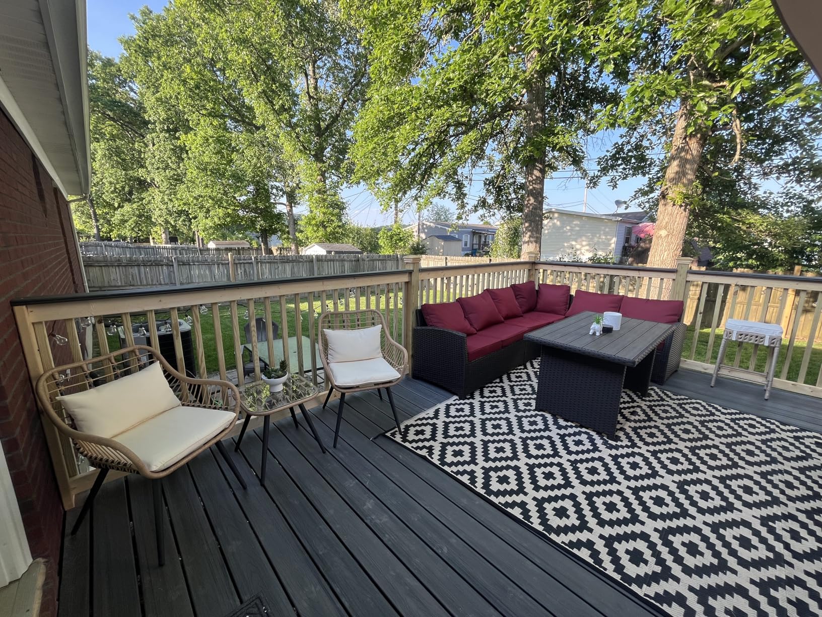U-MAX 7 Pieces Patio Furniture Set, Outdoor Sectional Sofa Conversation Set, All Weather Wicker Rattan Dining Table & Chair with Ottoman, Grey Rattan&Grey Cushion customer photo 1