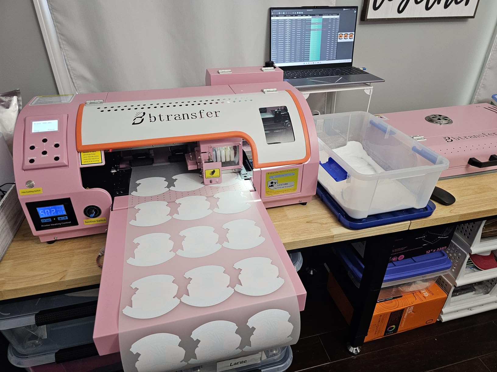 A3 M1630 Pro DTF Printer Bundle Auto Maintenance&Cutter for T-Shirt Direct to Film Printing, White Ink Circulation Heat Transfer Home Use Machine for Fabric(Printer,Oven,Laptop,Supplies) customer photo 1