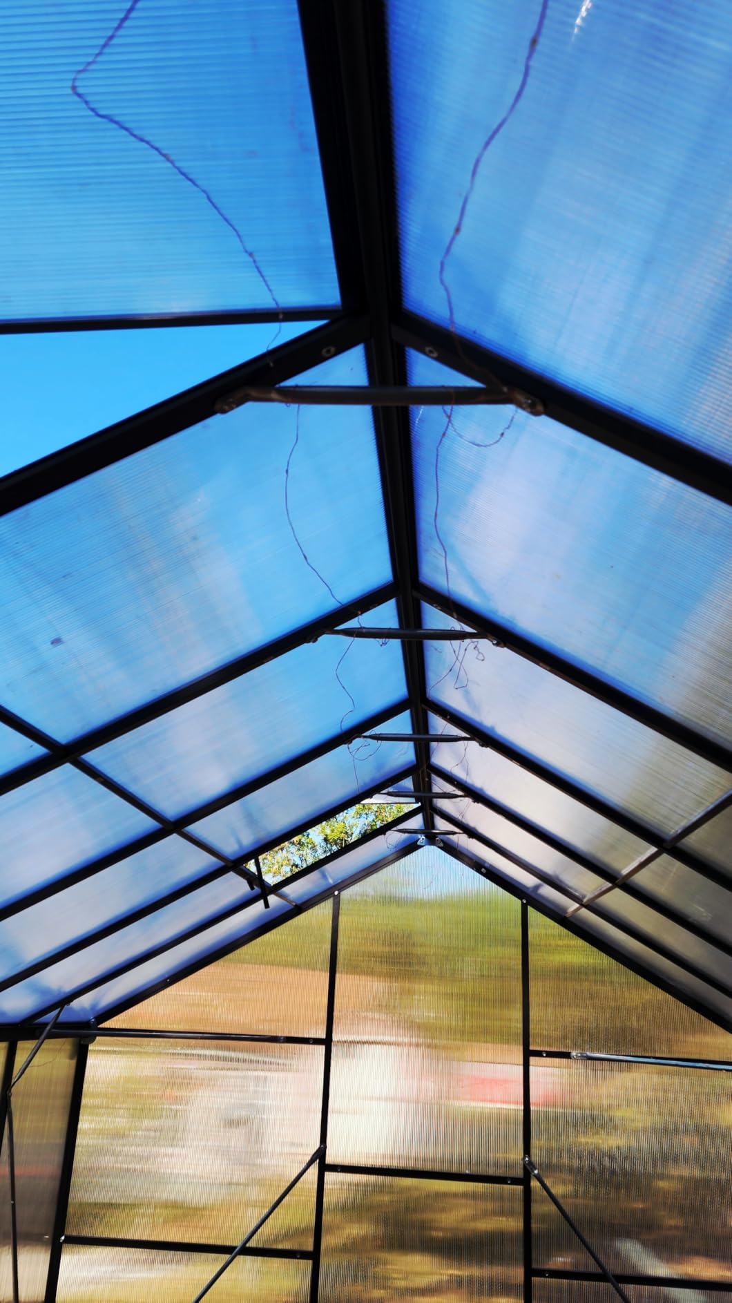 8x10FT Greenhouse Kits with Hygrometer, Polycarbonate Green Houses for Outside Heavy Duty with Aluminum Frame, Walk in Greenhouses with Drainage Channel Roof Vent for Backyard or Garden Use customer photo 1