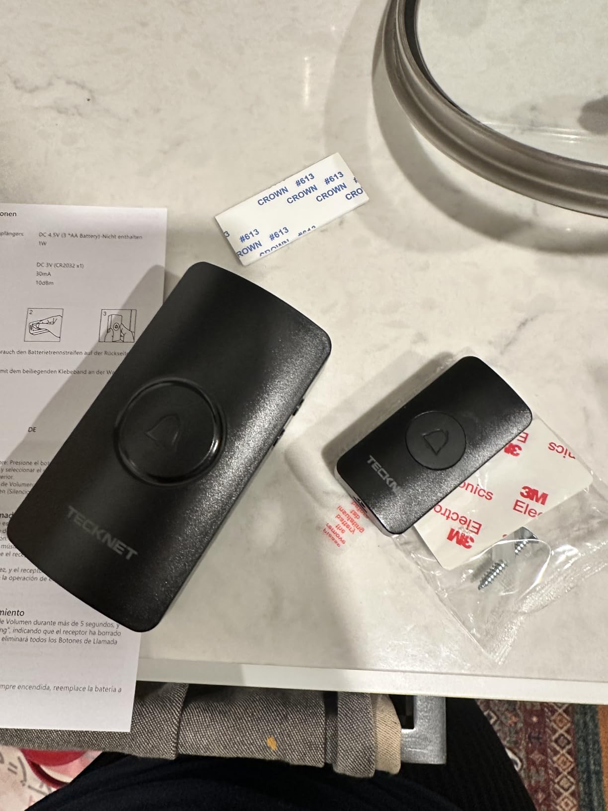 TECKNET Wireless Doorbell 1312FT, IP67 Waterproof Classroom Doorbell Battery-Powered Door Bell, 60 Chimes 5-Level Volume, 4.5-year Battery Life, Electric Doorbells No Plug-in Required for Home customer photo 2