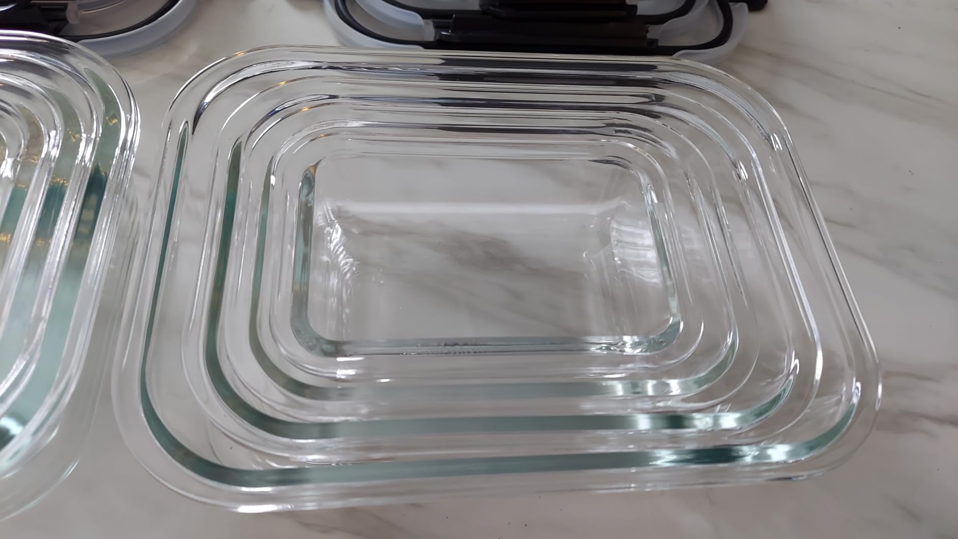 8 Pack Borosilicate Glass Food Storage Containers with Lids, Glass Meal Prep Containers, Airtight Bento Lunch Boxes with Snap Locks, Oven, Freezer and Dishwasher Safe, BPA Free, Kitchen Storage Set customer photo 1