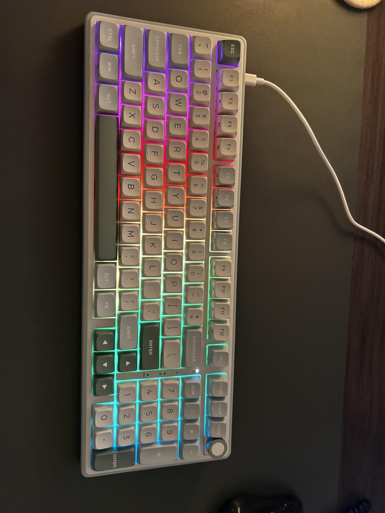 RK ROYAL KLUDGE R98 Pro Wired Mechanical Keyboard, 96% Creamy Gaming Keyboard RGB Backlit with Number Pad and Volume Knob, Gasket Mount, MDA Profile PBT Keycaps, Hot Swappable Pre-lubed Linear Switch customer photo 2