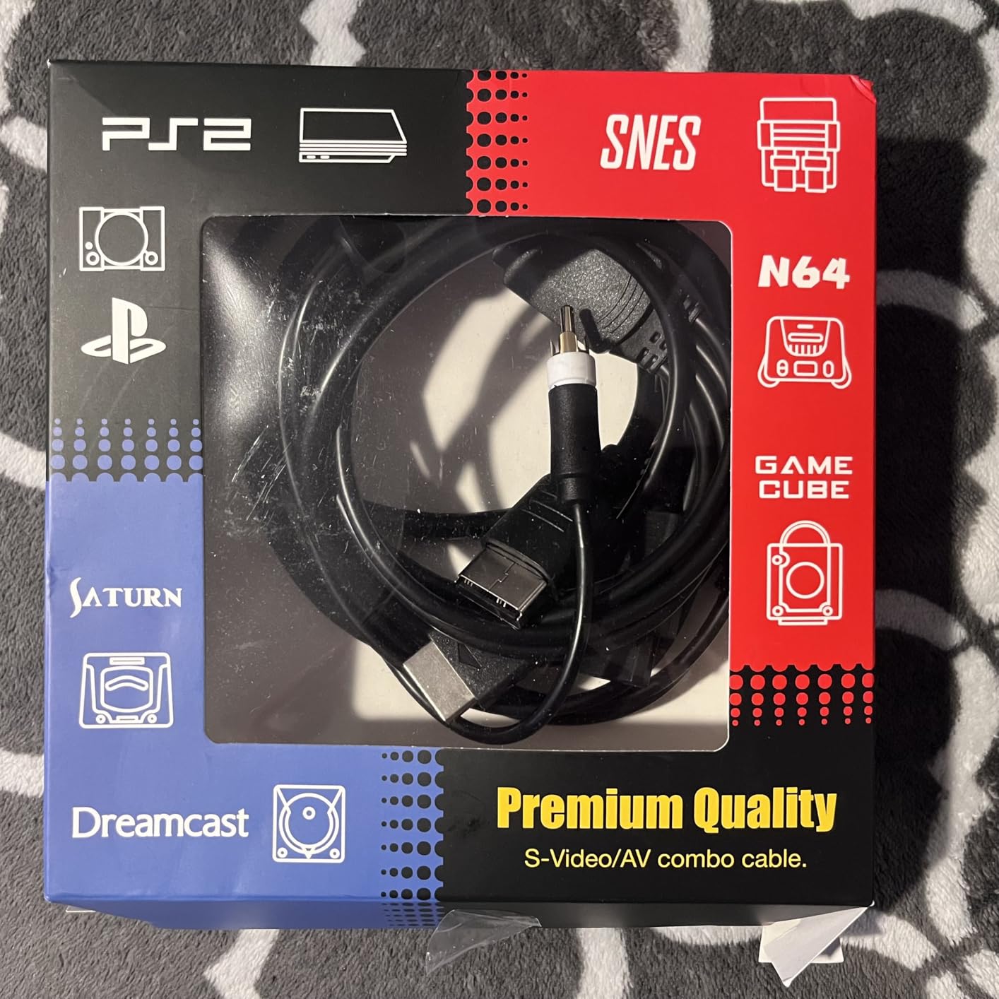 Premium S-Video AV Combo Cable, 6 ft, for SNES/N64/GameCube. PS1-2, Saturn/Dreamcast, Enhanced Video for Retro Gaming customer photo 1