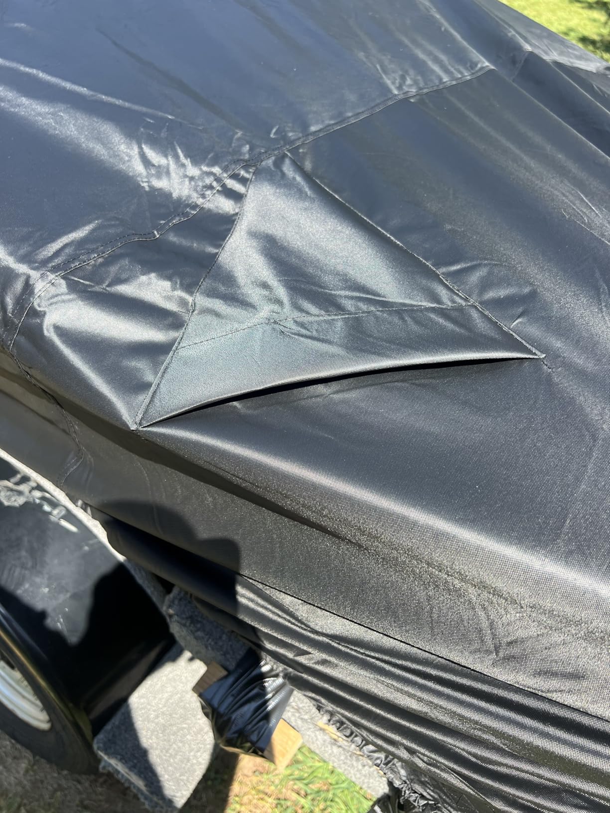 Boat Cover, 900D Waterproof Bass Boat Cover Fits 17'-19' ft V-Hull Boats, Heavy Duty Bass Tracker Boat Covers 17' 18' 19' ft with Motor Cover, Black customer photo 2
